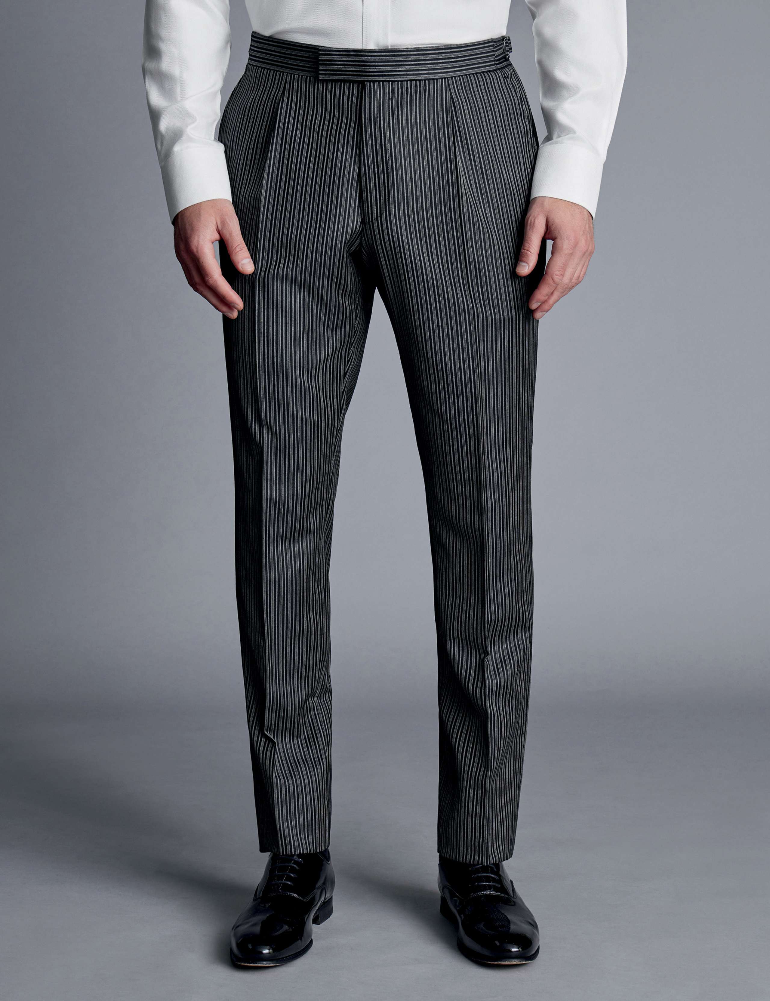 Regular Fit Pure Wool Striped Suit Trousers 1 of 2