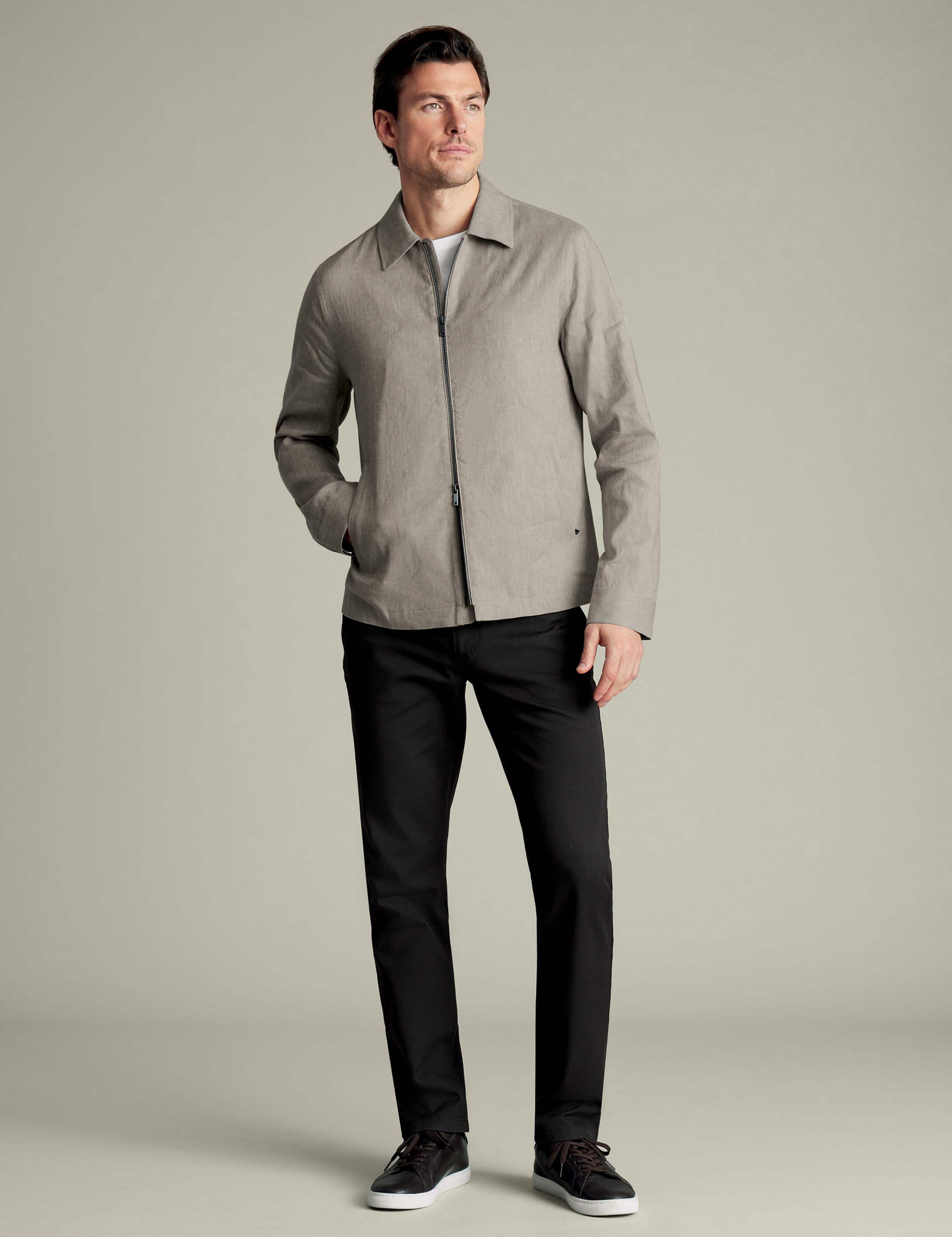 Linen Rich Stretch Harrington Jacket 2 of 5