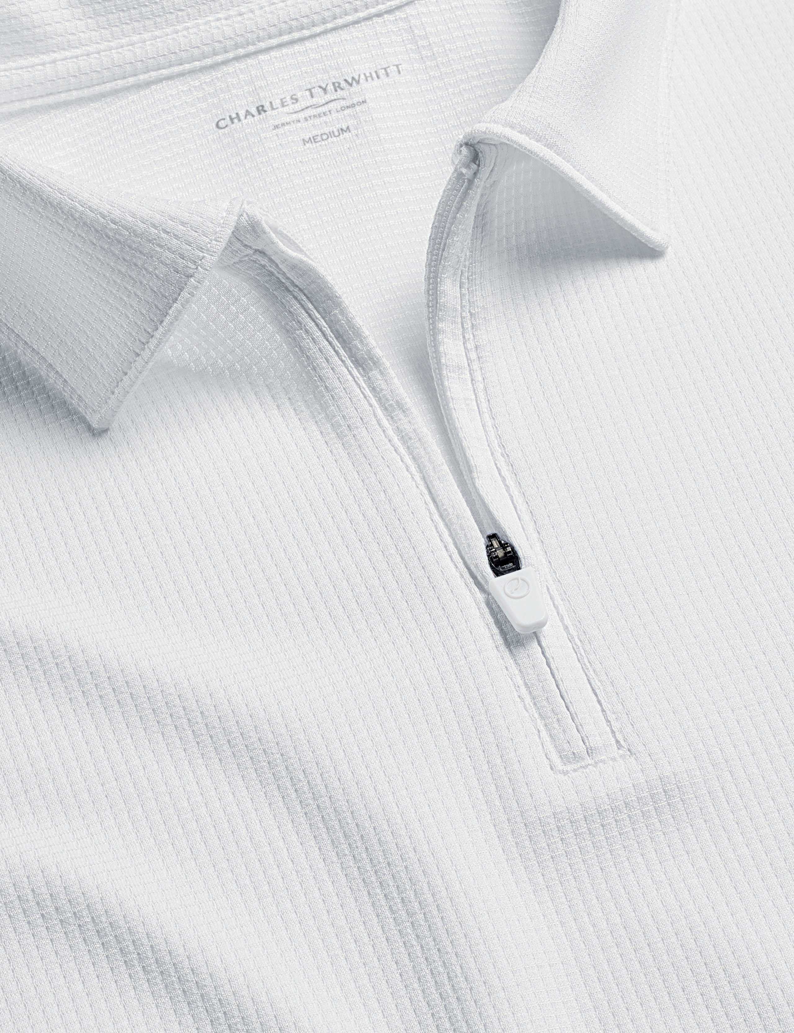 Cotton Rich Waffle Half Zip Polo Shirt 5 of 6