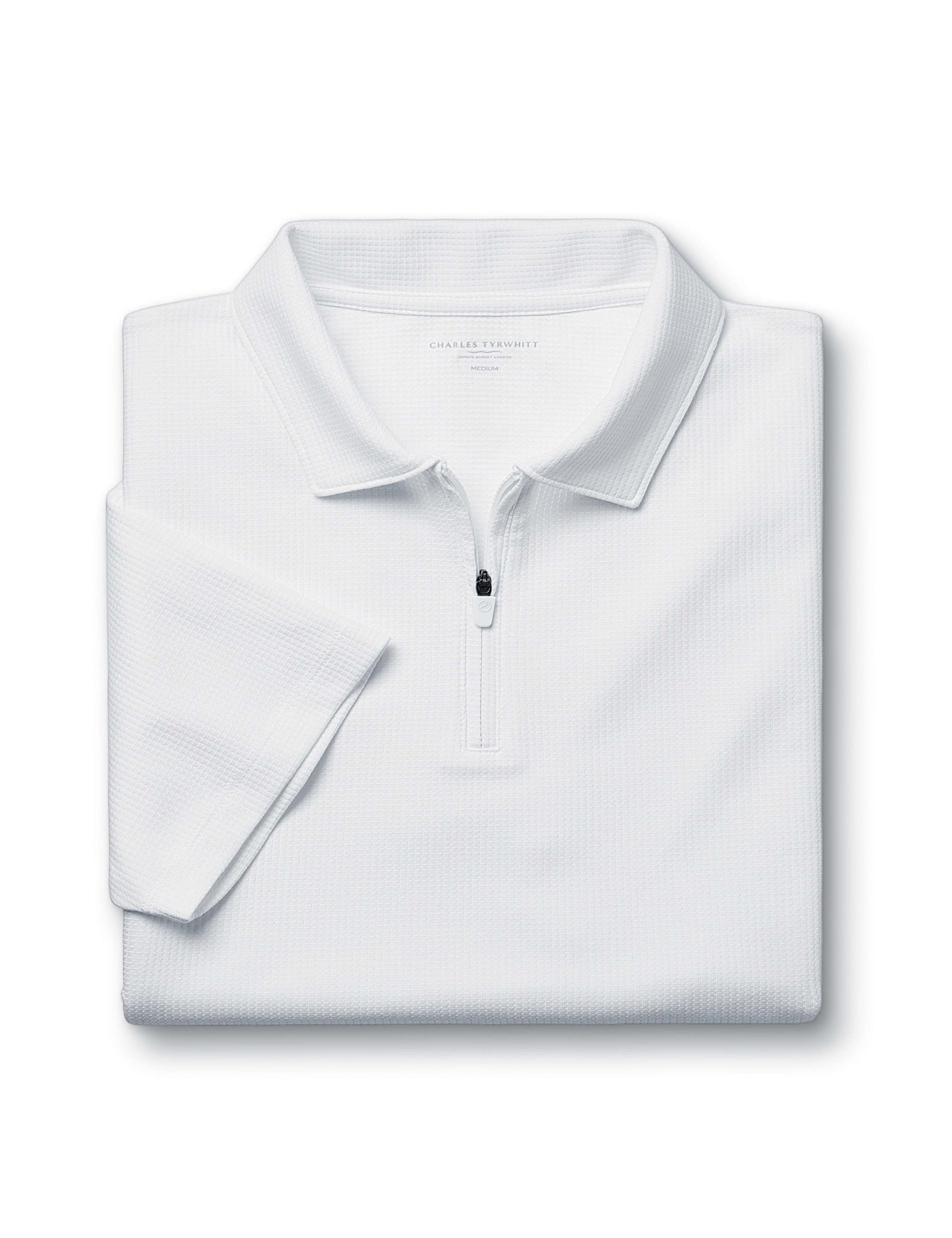 Cotton Rich Waffle Half Zip Polo Shirt 2 of 6
