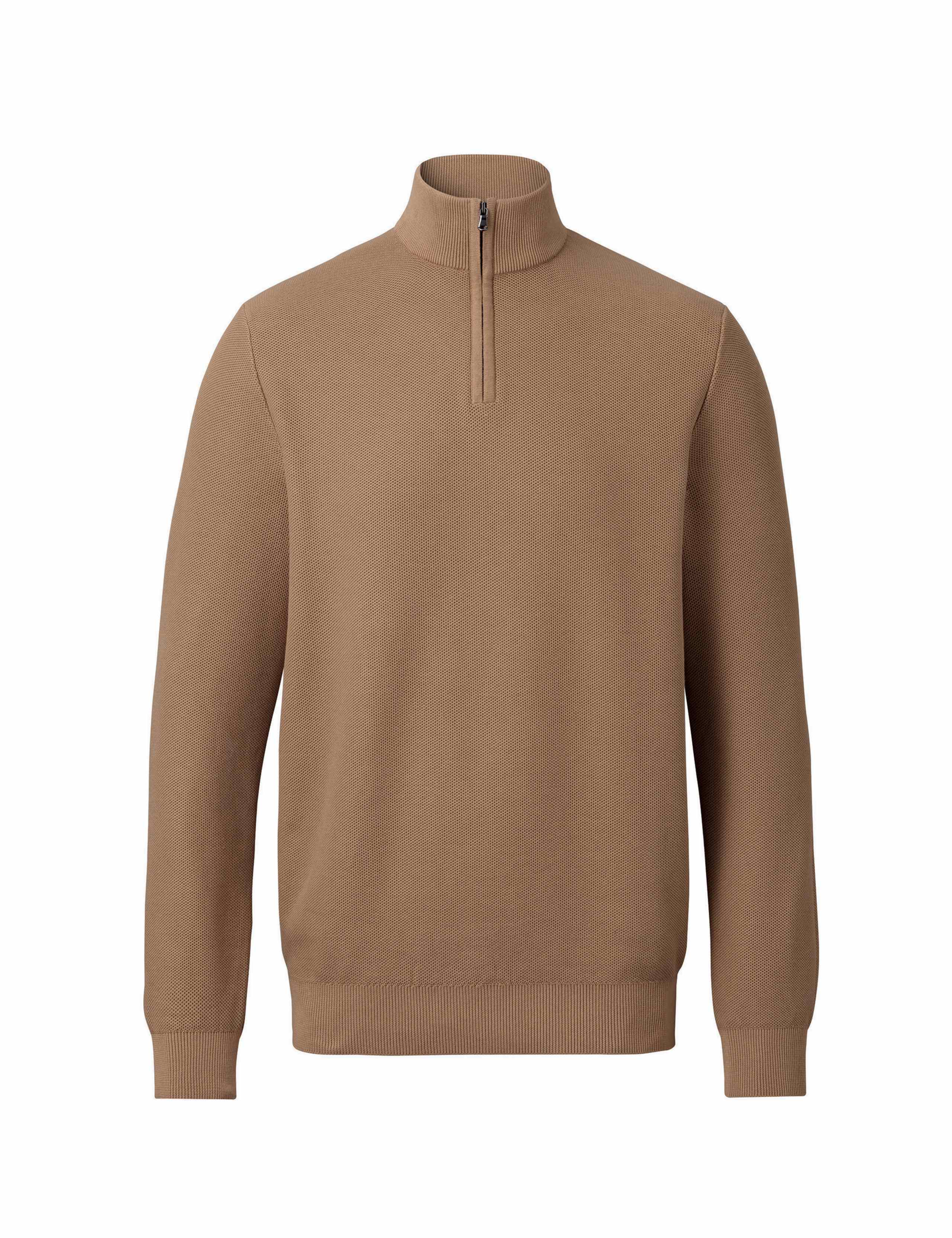 Pure Cotton Textured Half-Zip Jumper 2 of 5