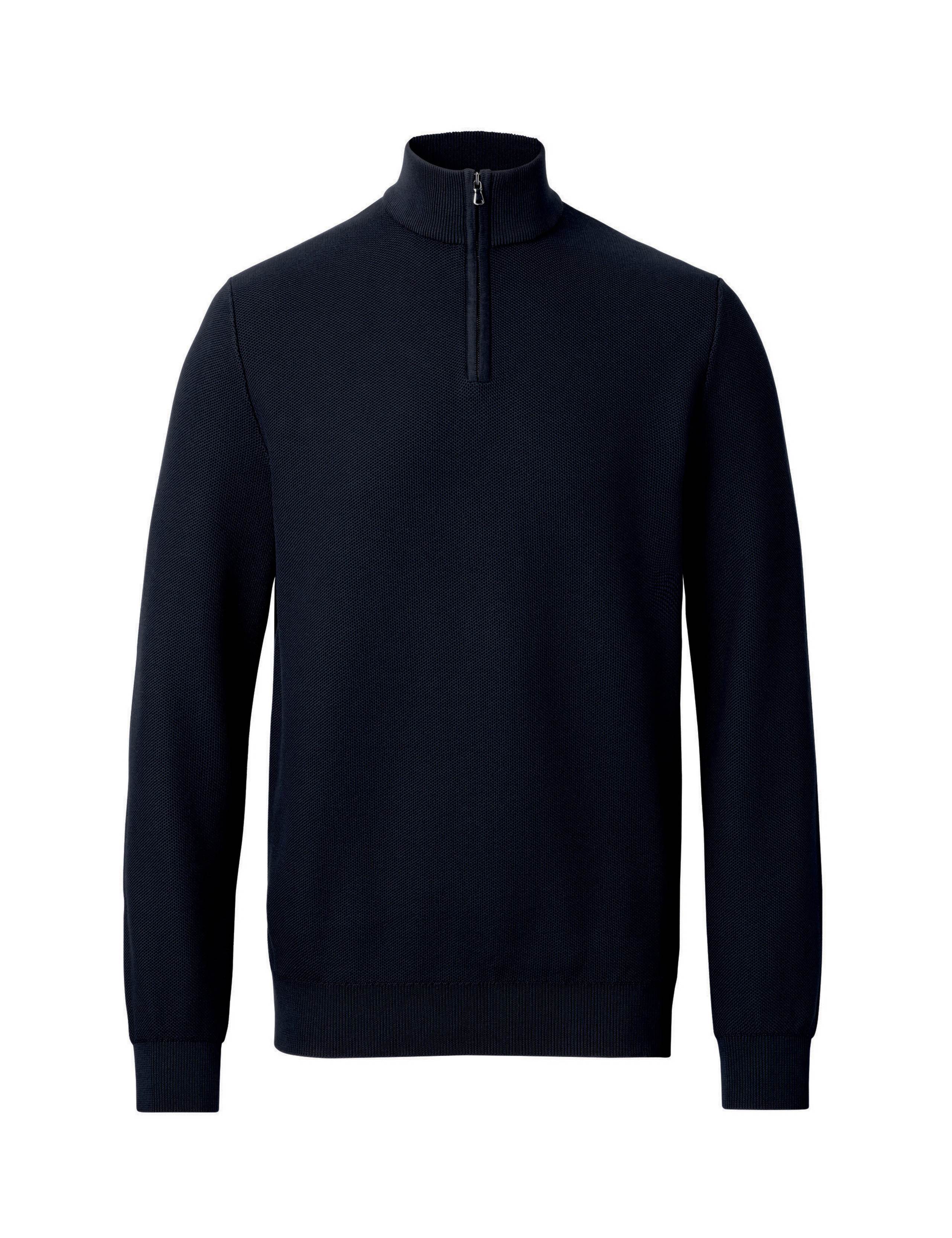 Pure Cotton Textured Half-Zip Jumper 2 of 4