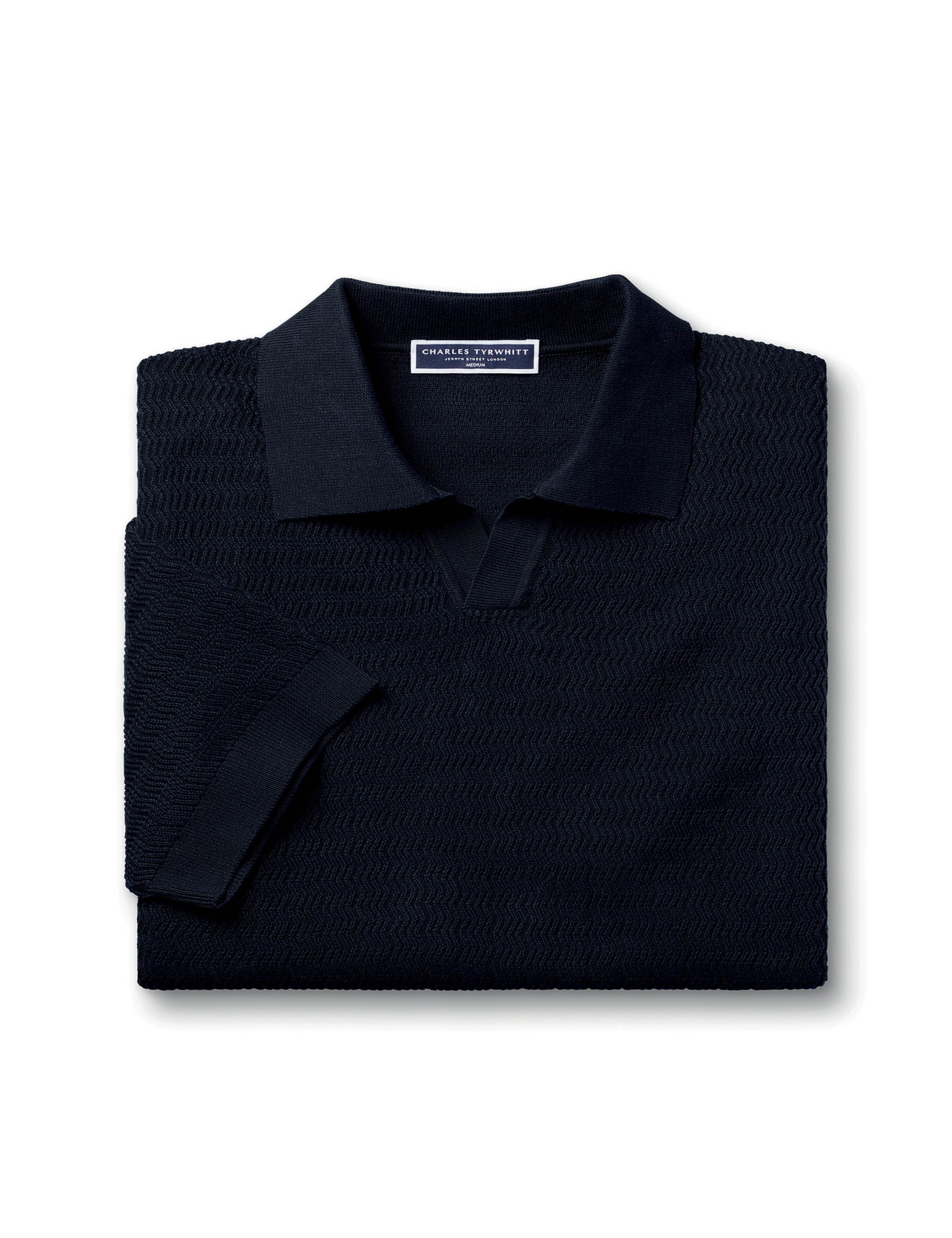 Pure Cotton Textured Knitted Polo Shirt 2 of 5