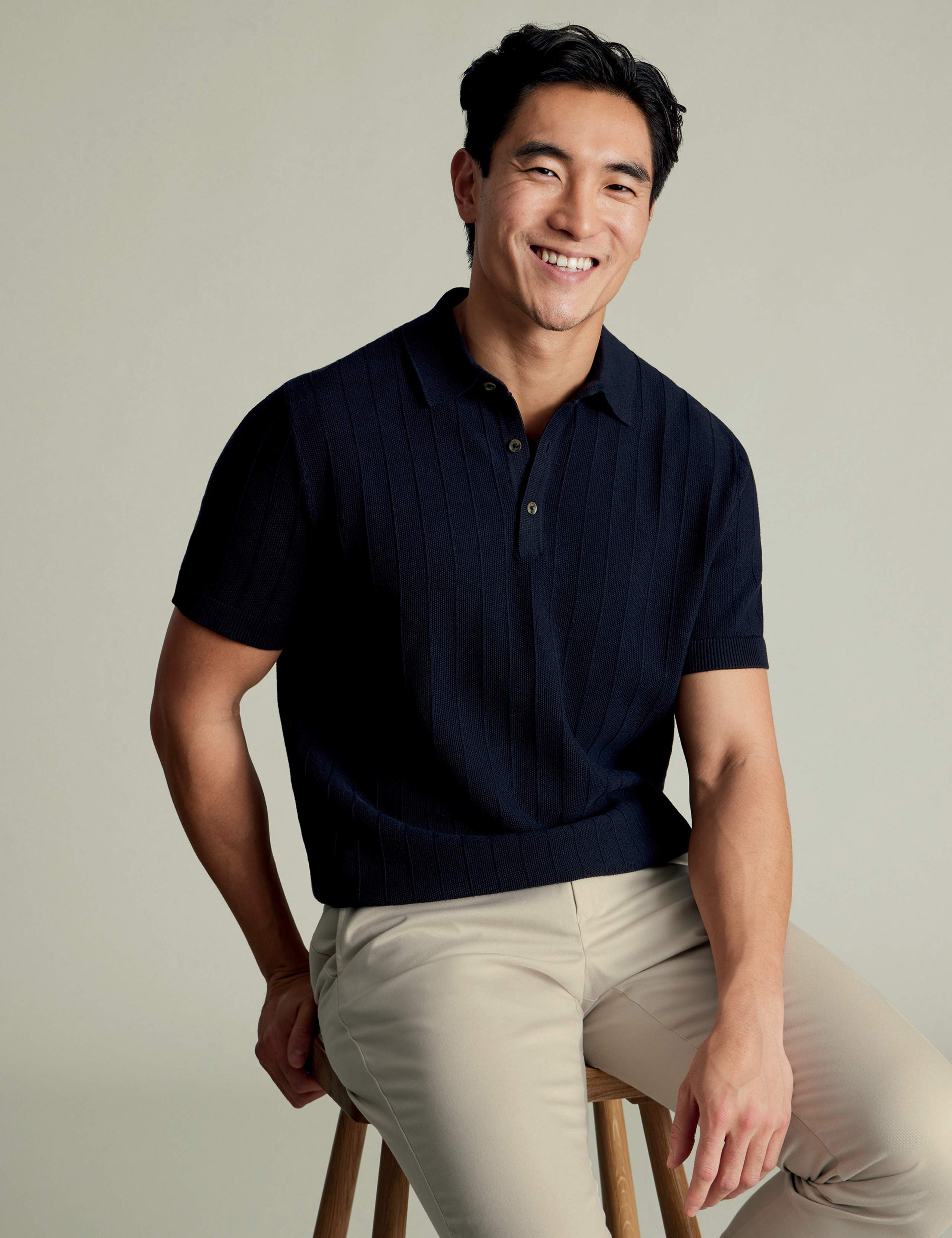 Pure Cotton Textured Knitted Polo Shirt 4 of 6