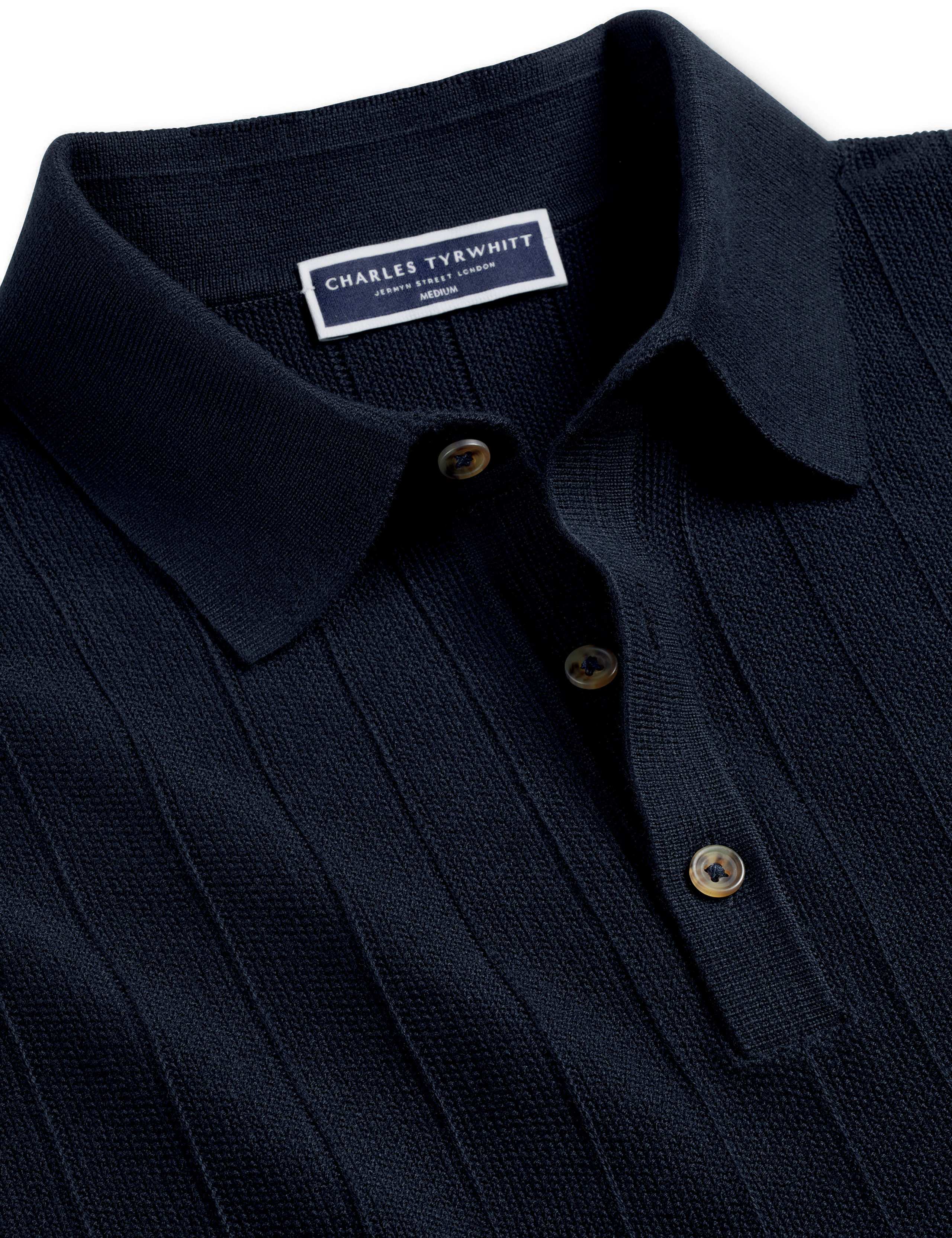 Pure Cotton Textured Knitted Polo Shirt 5 of 6