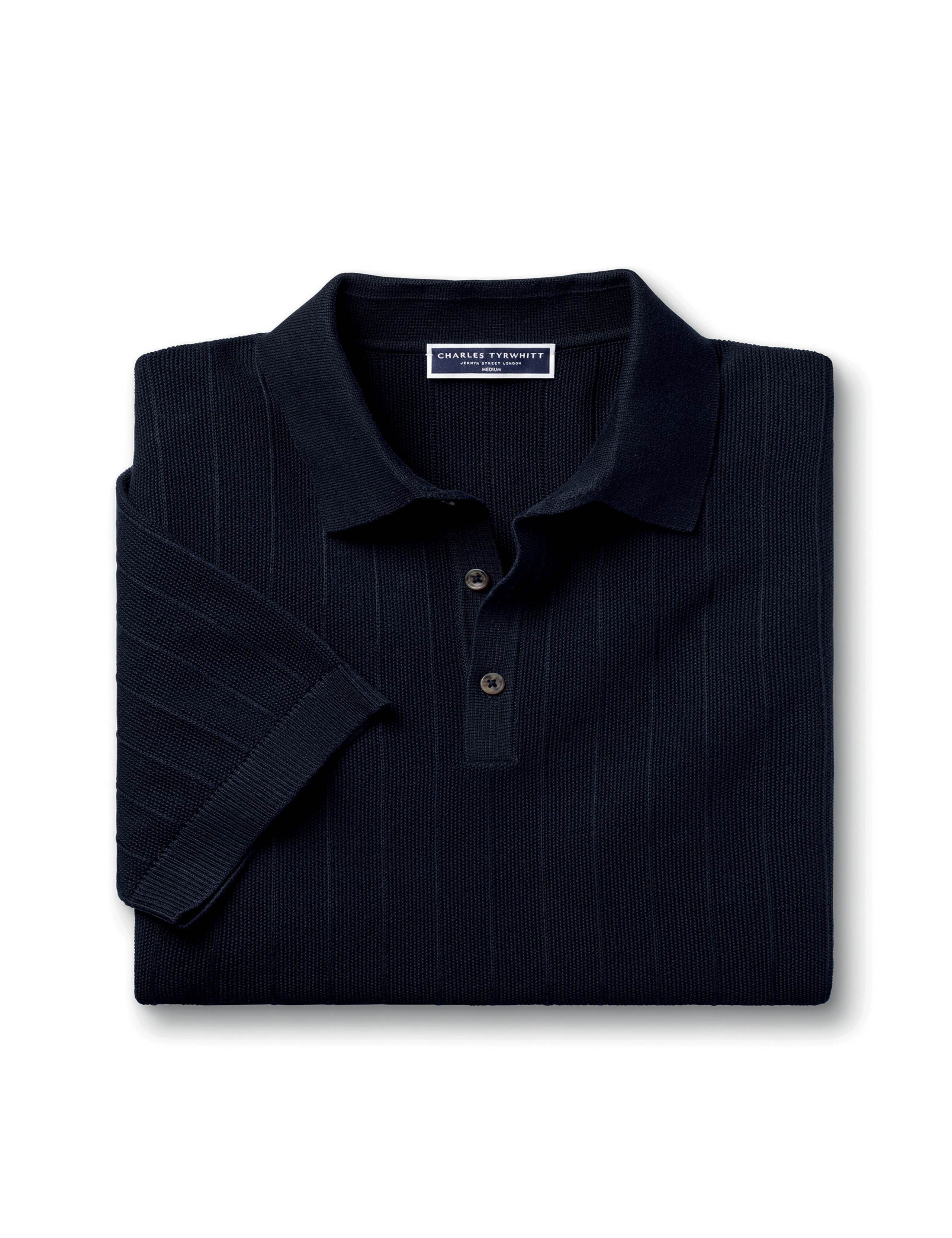 Pure Cotton Textured Knitted Polo Shirt 2 of 6