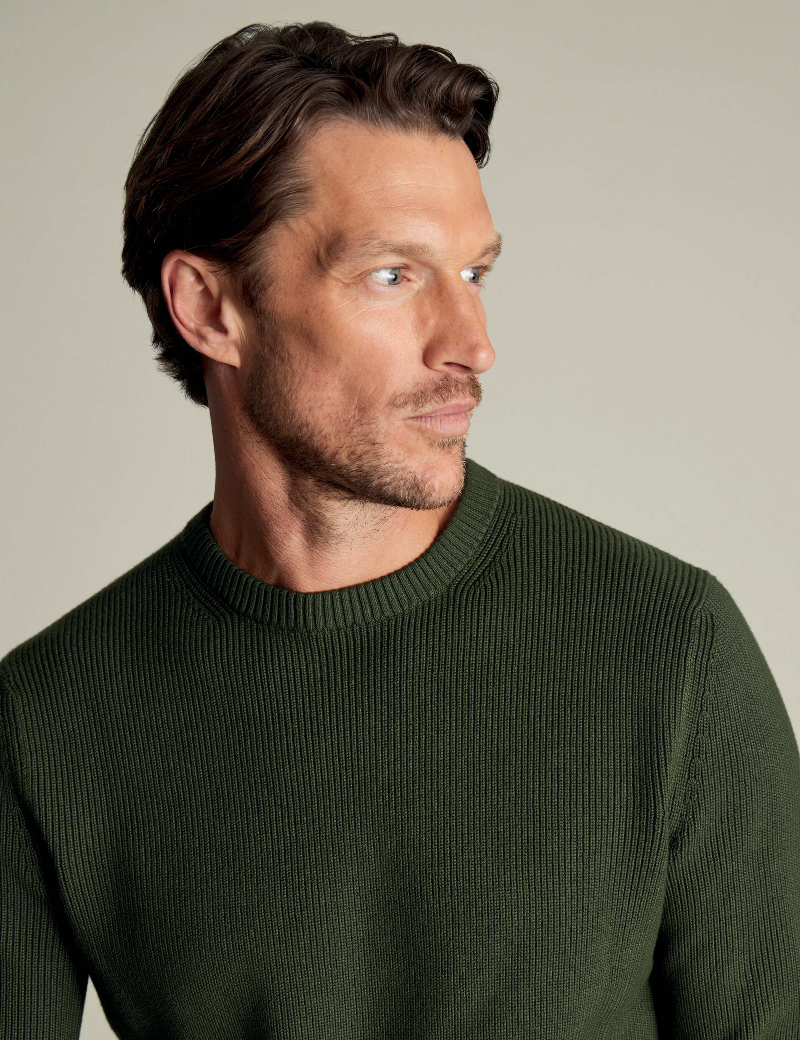 Pure Cotton Ribbed Crew Neck Jumper 3 of 5