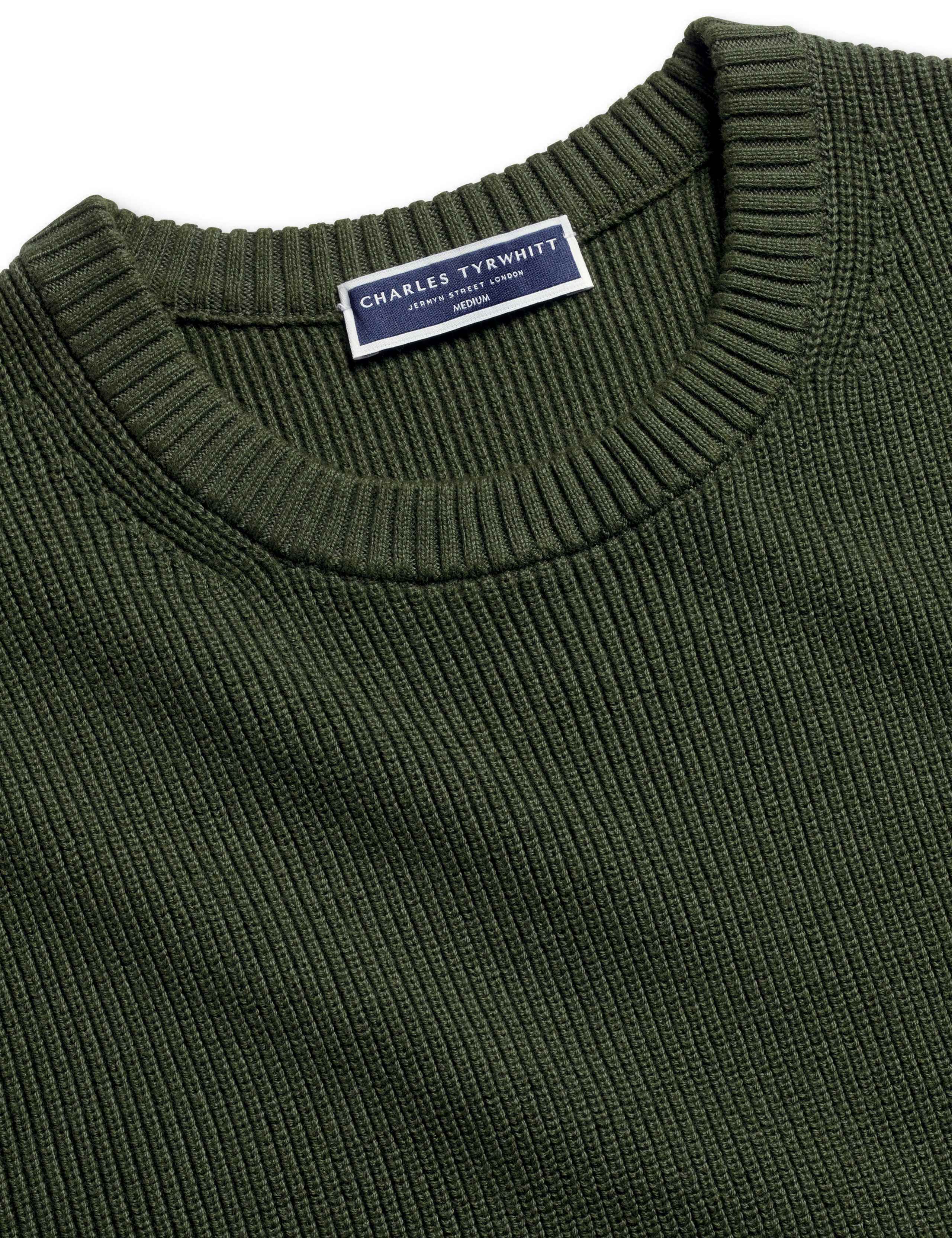 Pure Cotton Ribbed Crew Neck Jumper 4 of 5