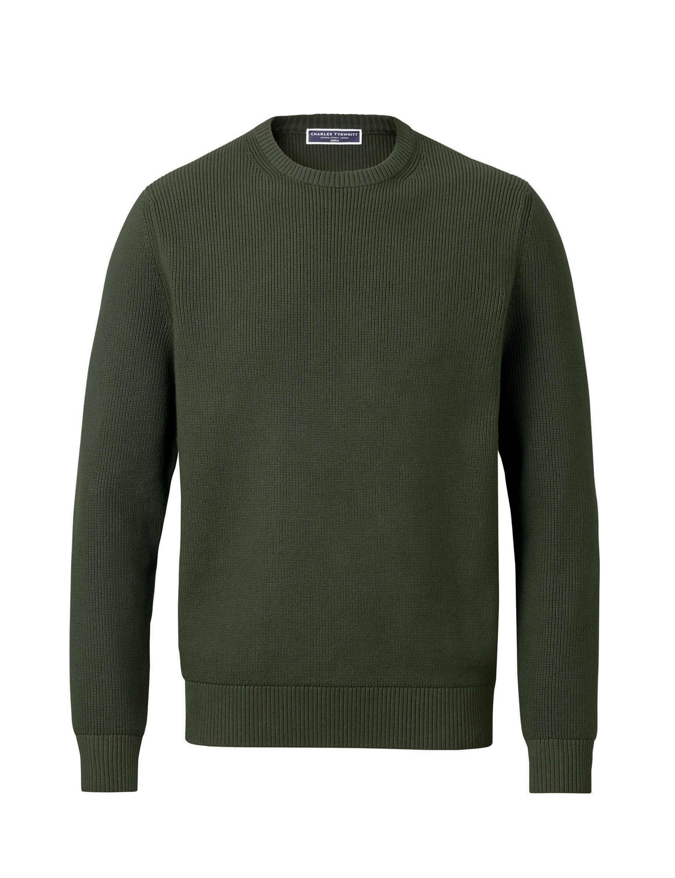 Pure Cotton Ribbed Crew Neck Jumper 2 of 5