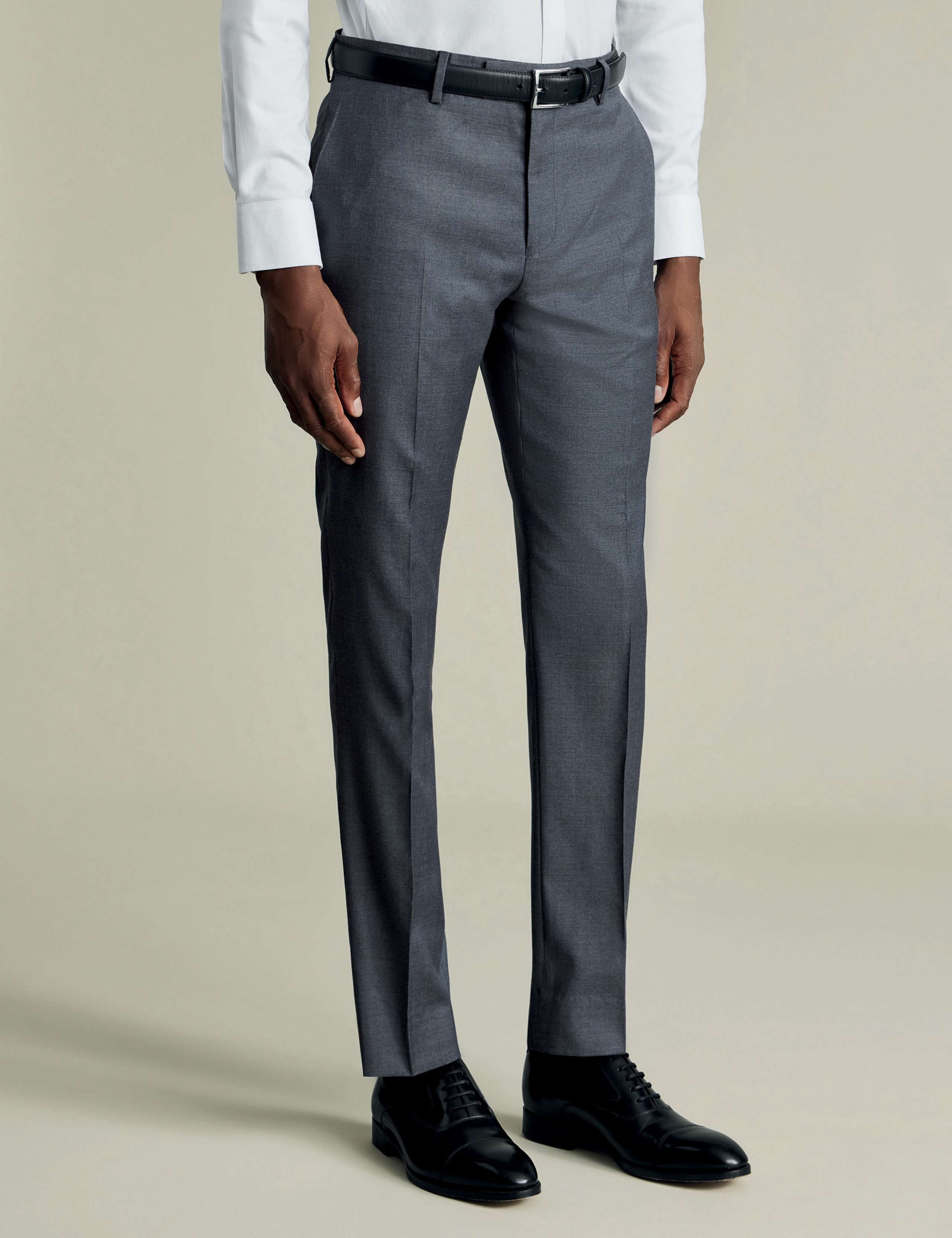 Slim Fit Pure Wool Flat Front Stretch Trousers 2 of 4