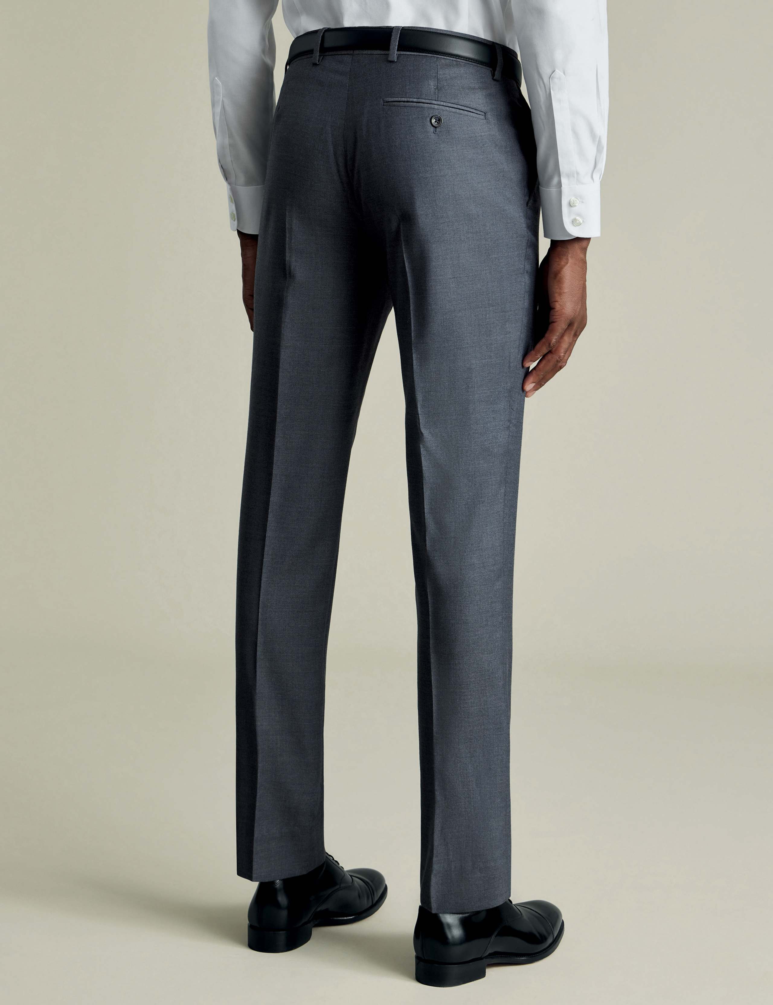 Slim Fit Pure Wool Flat Front Stretch Trousers 3 of 4
