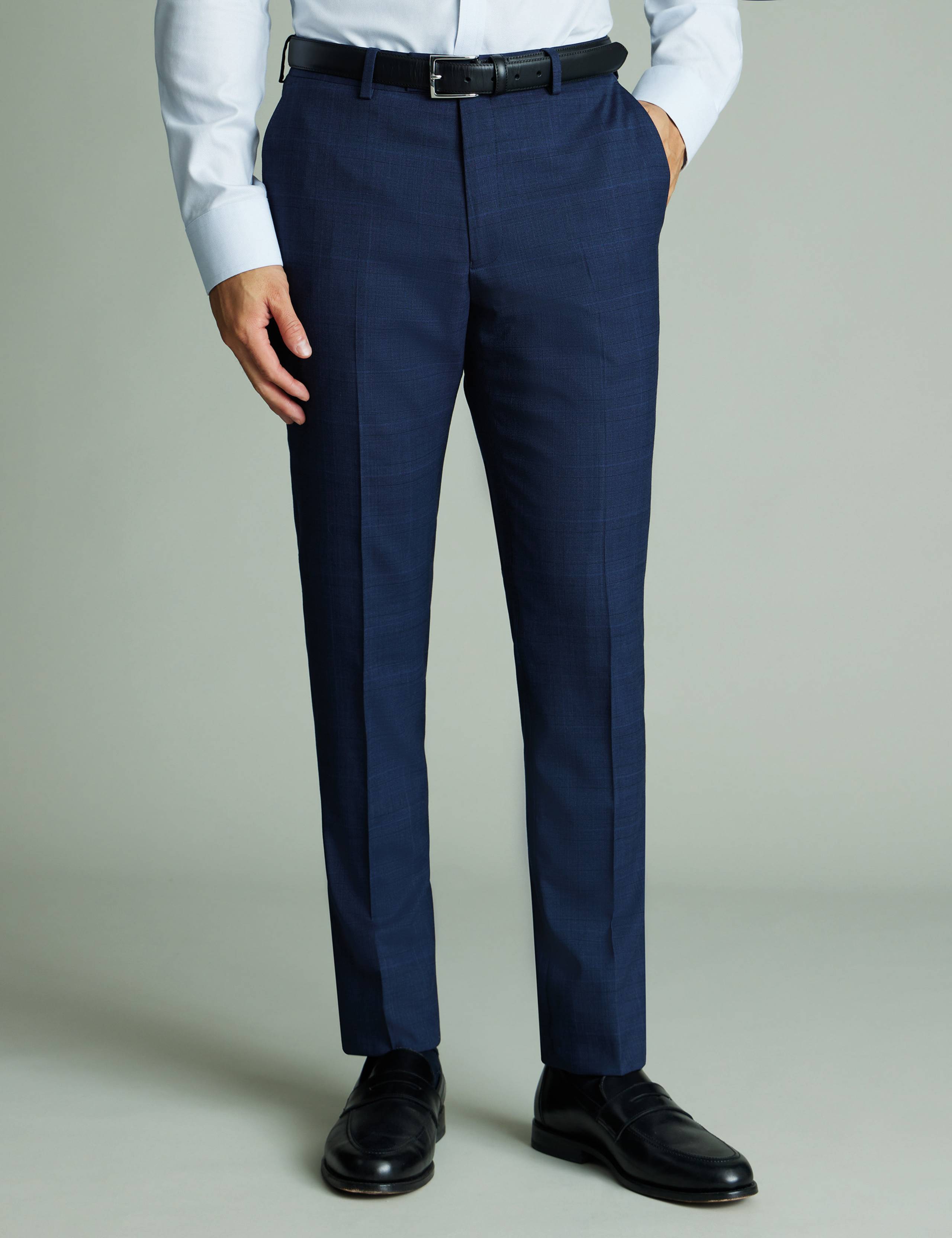 Slim Fit Wool Rich Check Suit Trousers 1 of 2
