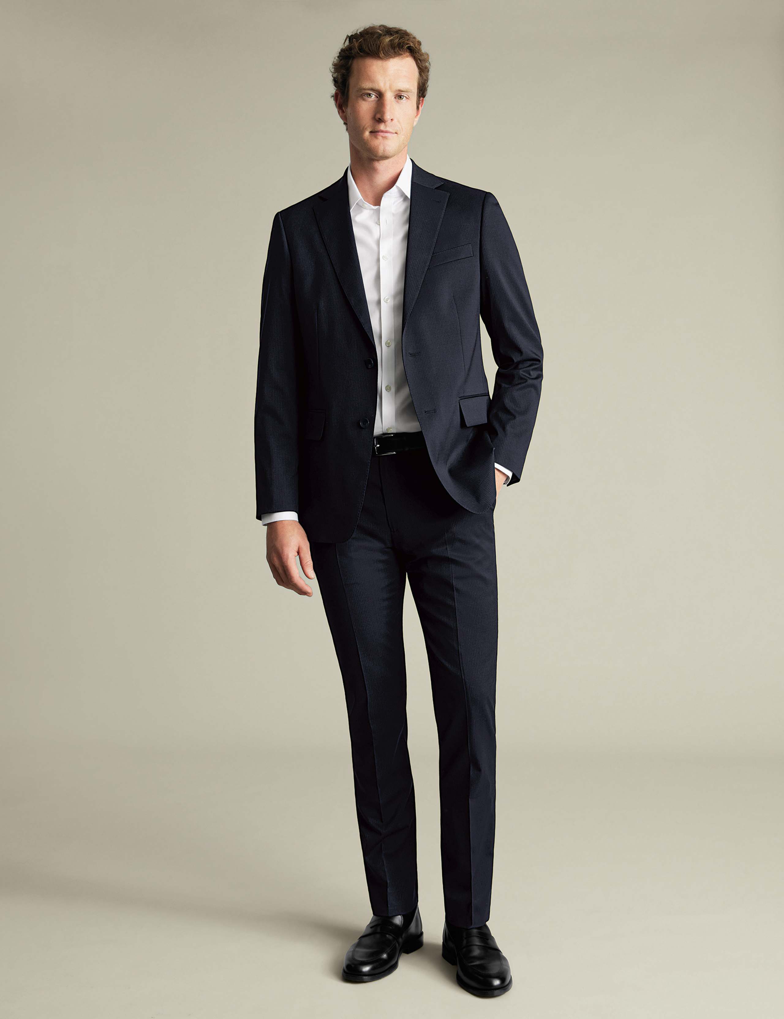 Slim Fit Wool Rich Pinstripe Suit Trousers 1 of 3