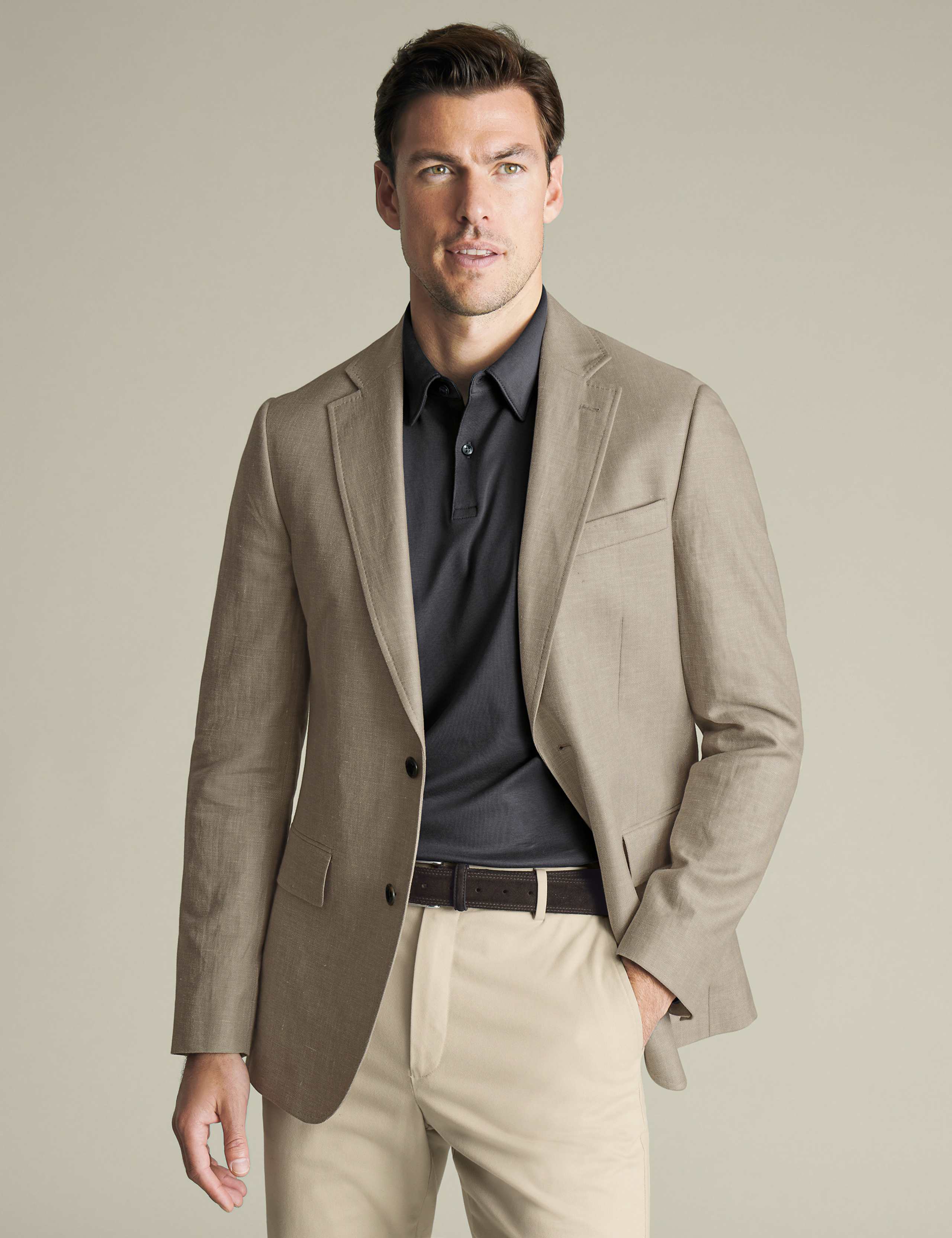Slim Fit Linen Blend Suit Jacket 1 of 5