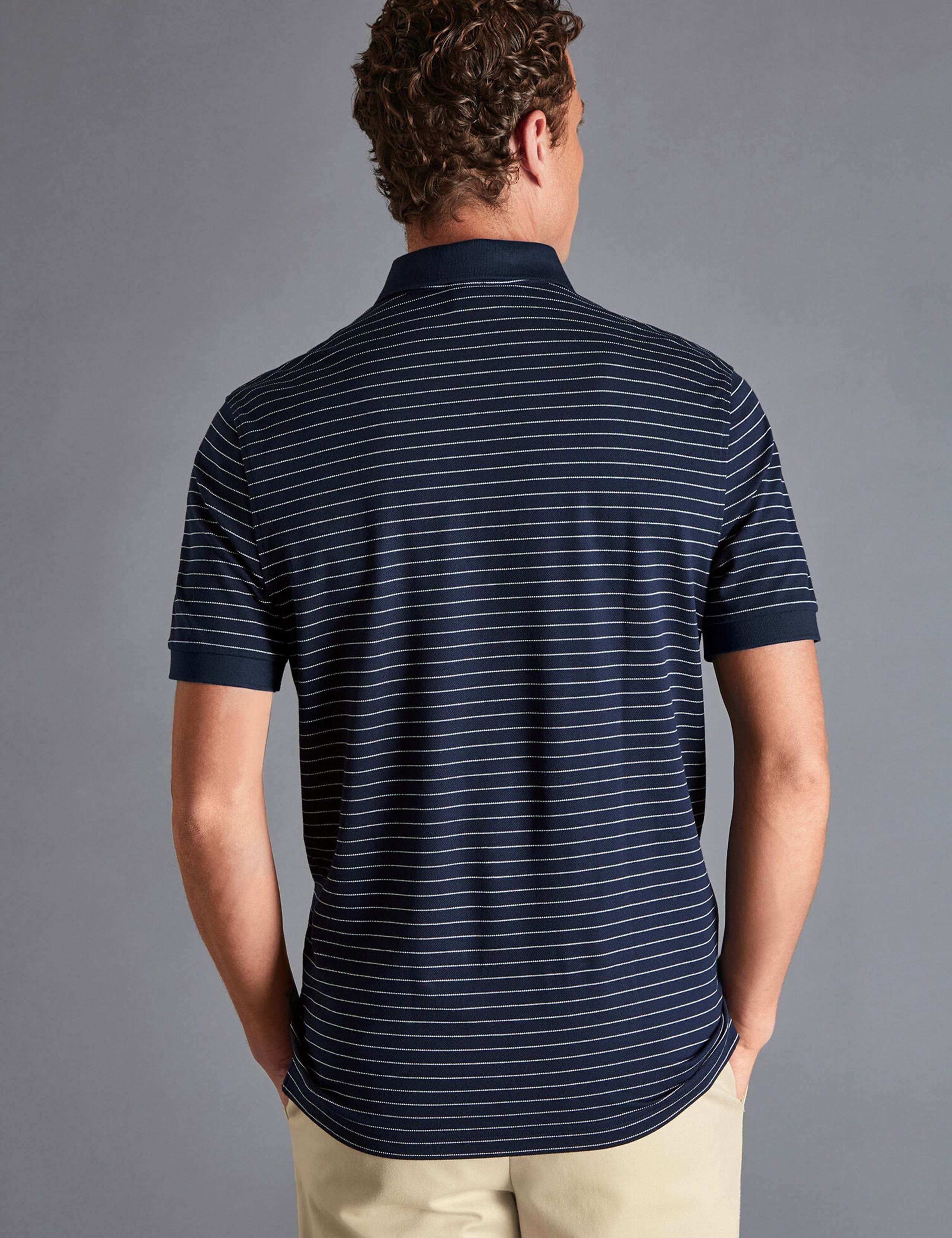 Cotton Rich Striped Pique Polo Shirt 4 of 4