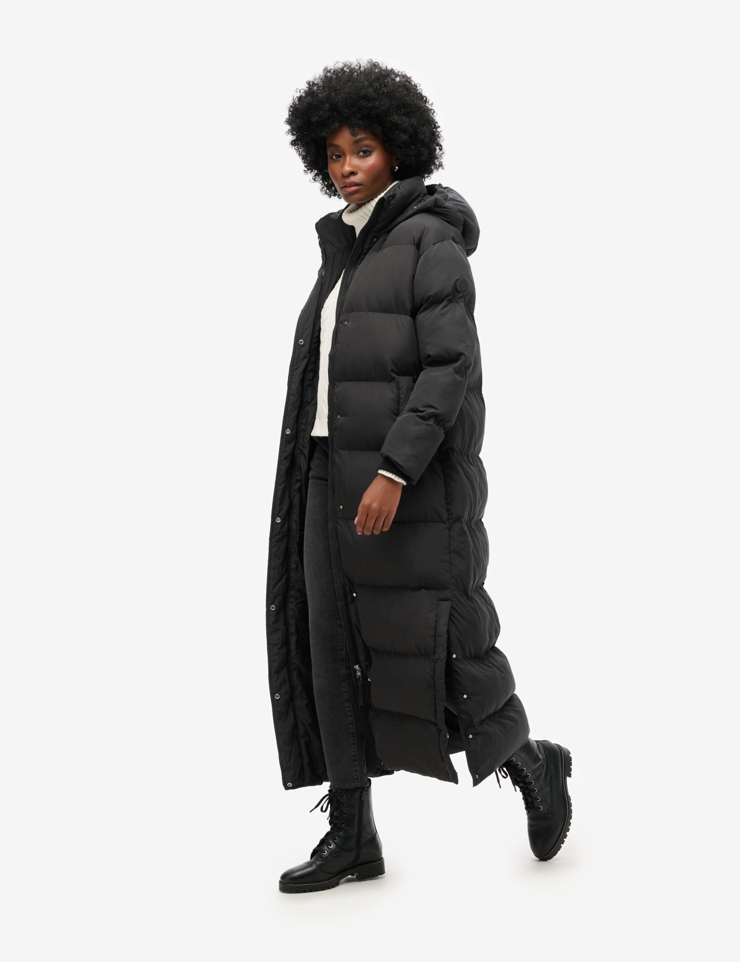 Hooded Padded Longline Puffer Coat 1 of 5