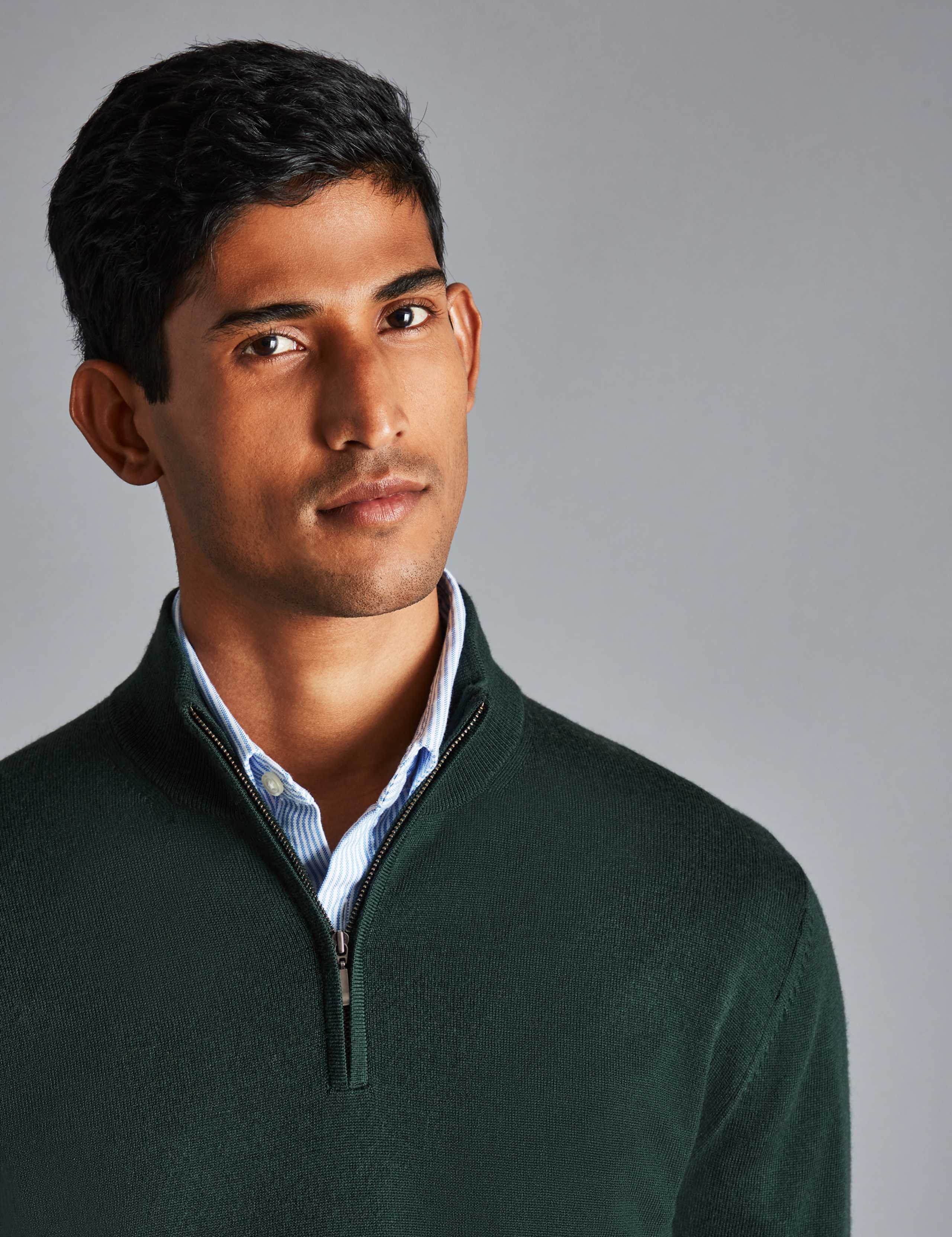 Pure Merino Wool Half Zip Jumper 4 of 5