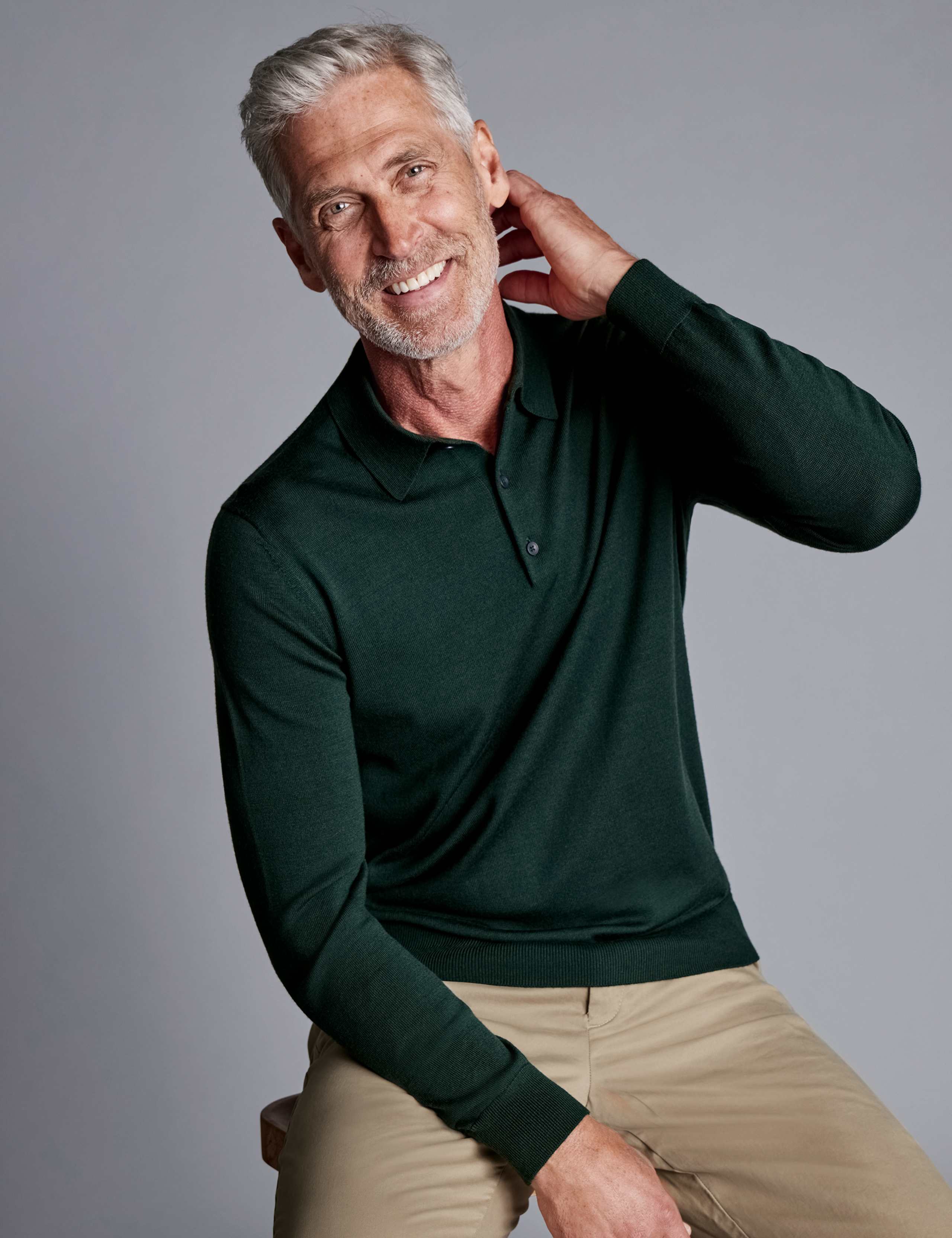 Pure Merino Wool Knitted Polo Shirt 3 of 6