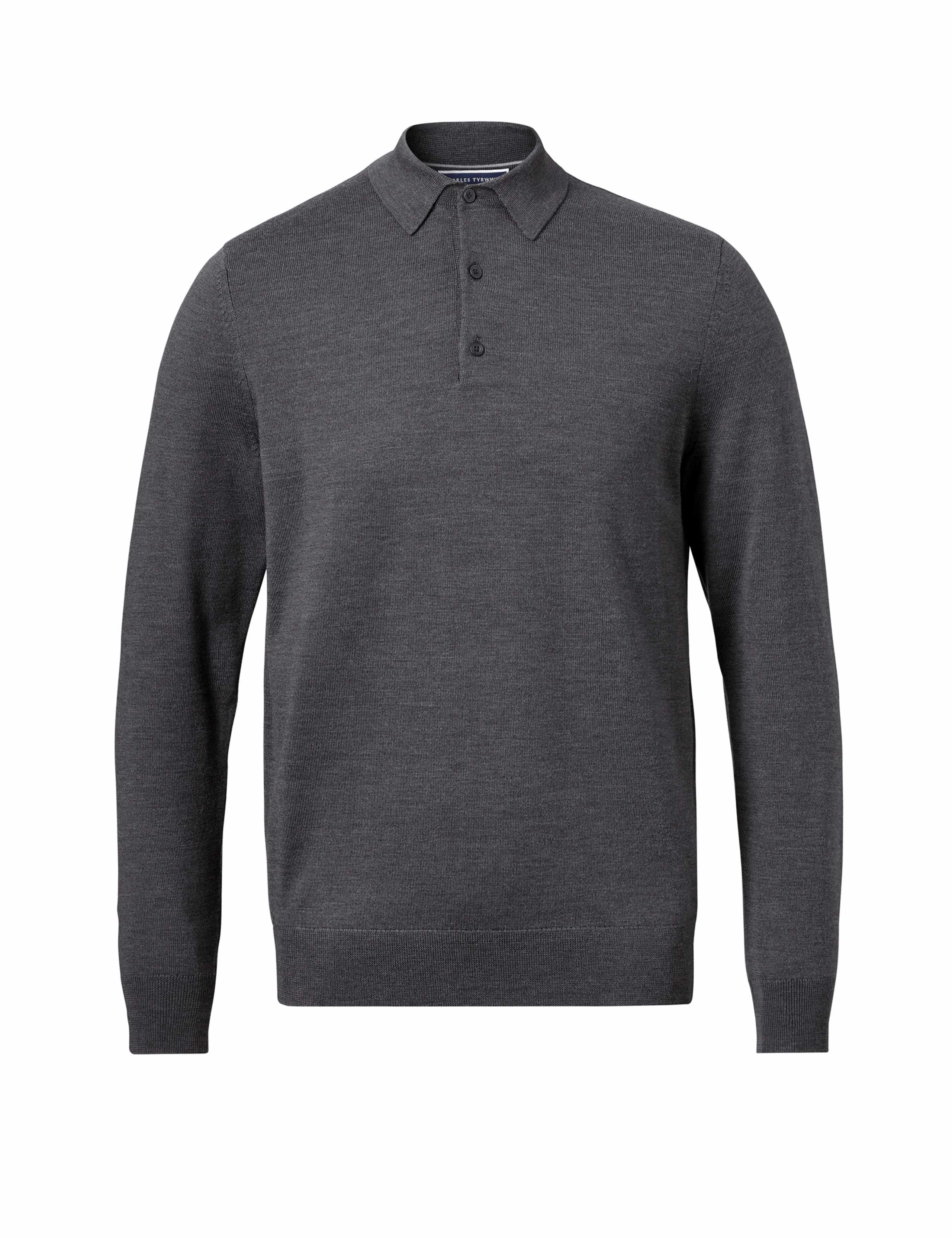 Pure Merino Wool Knitted Polo Shirt 2 of 6