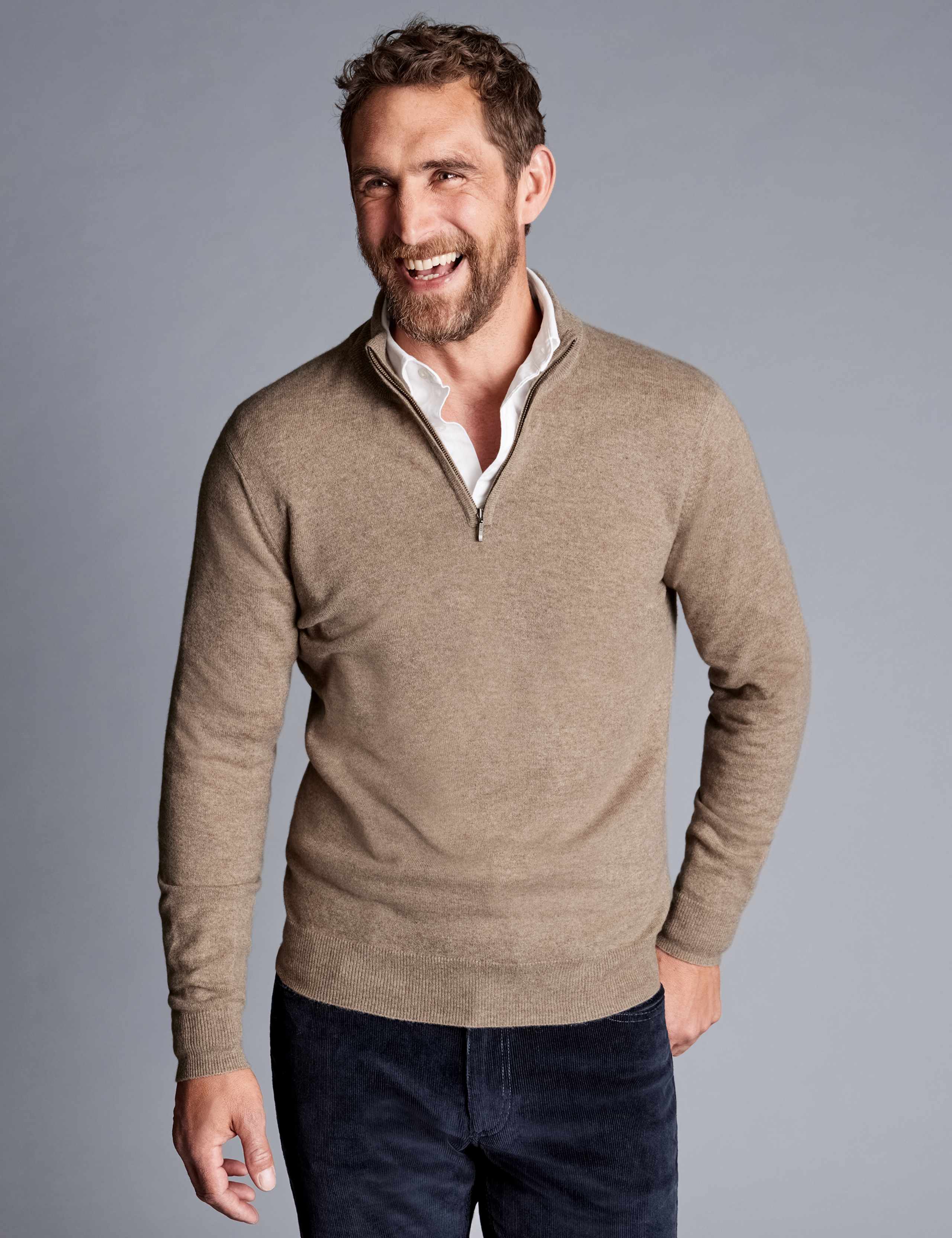 Pure Cashmere Half Zip Jumper 1 of 6