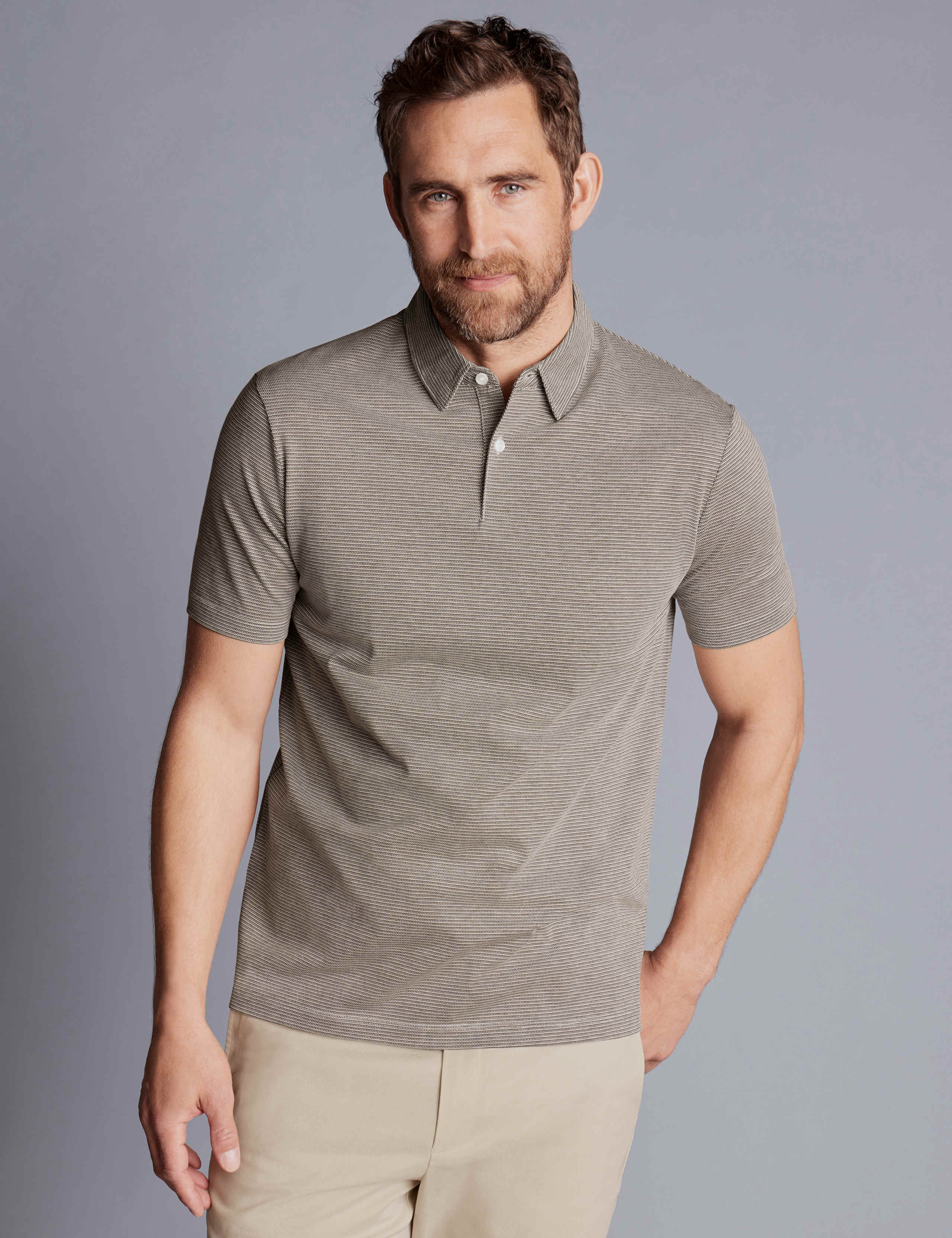 Pure Cotton Jacquard Polo Shirt 1 of 5
