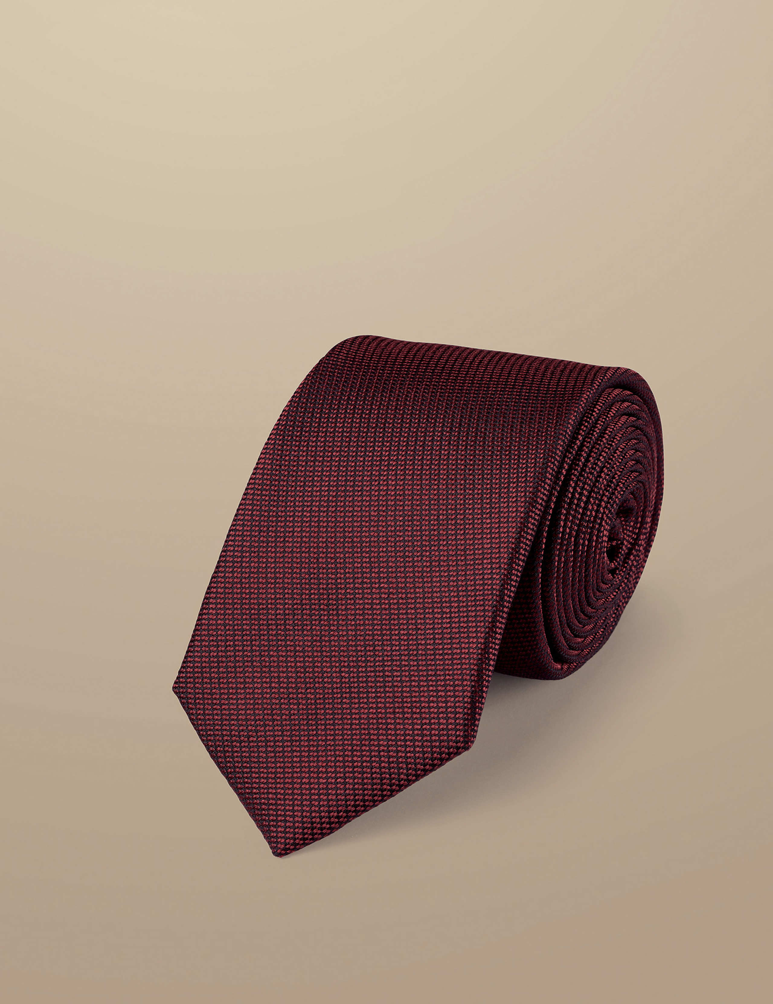 Slim Textured Pure Silk Tie 1 of 2