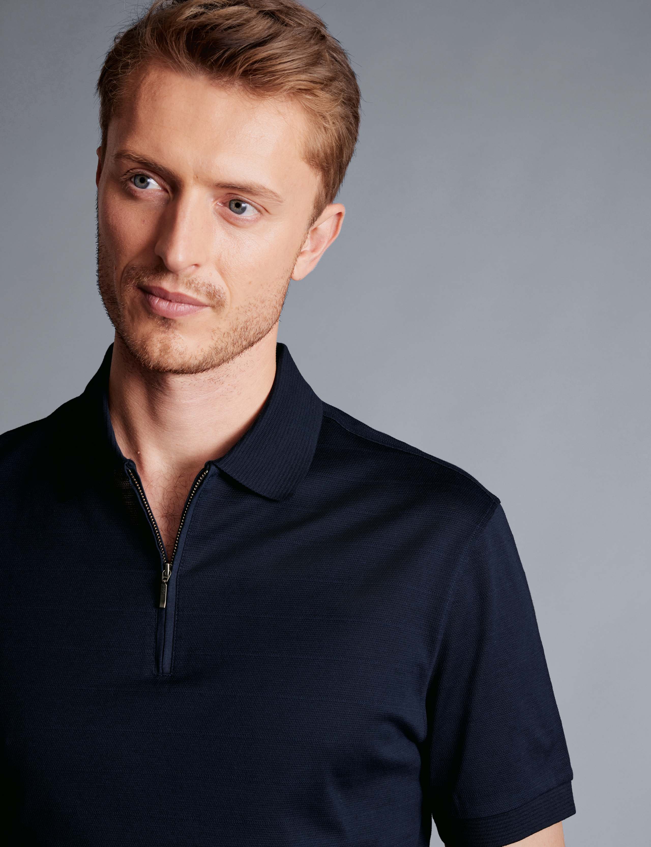 Pure Cotton Half Zip Polo Shirt 3 of 5