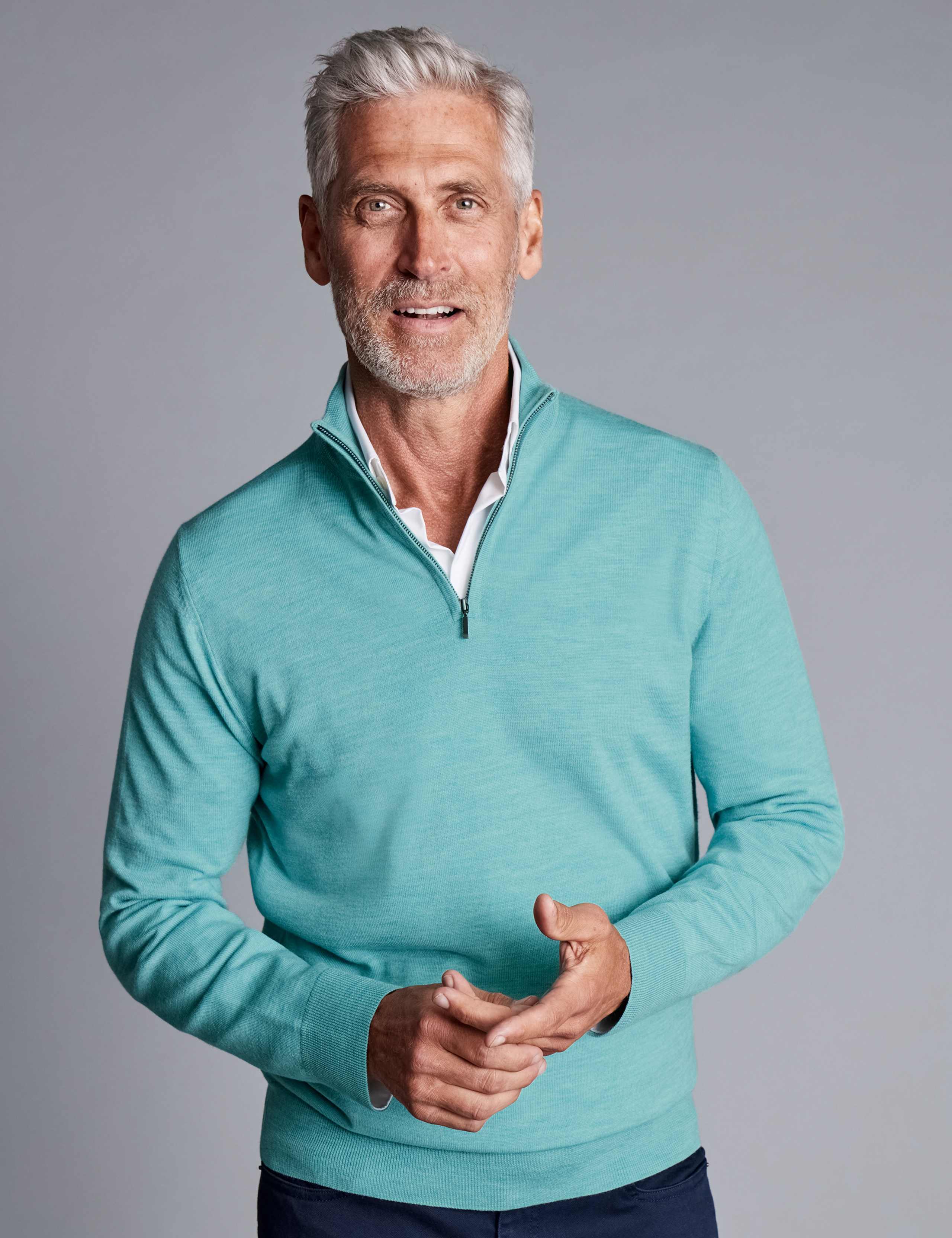 Pure Merino Wool Half Zip Jumper 1 of 4