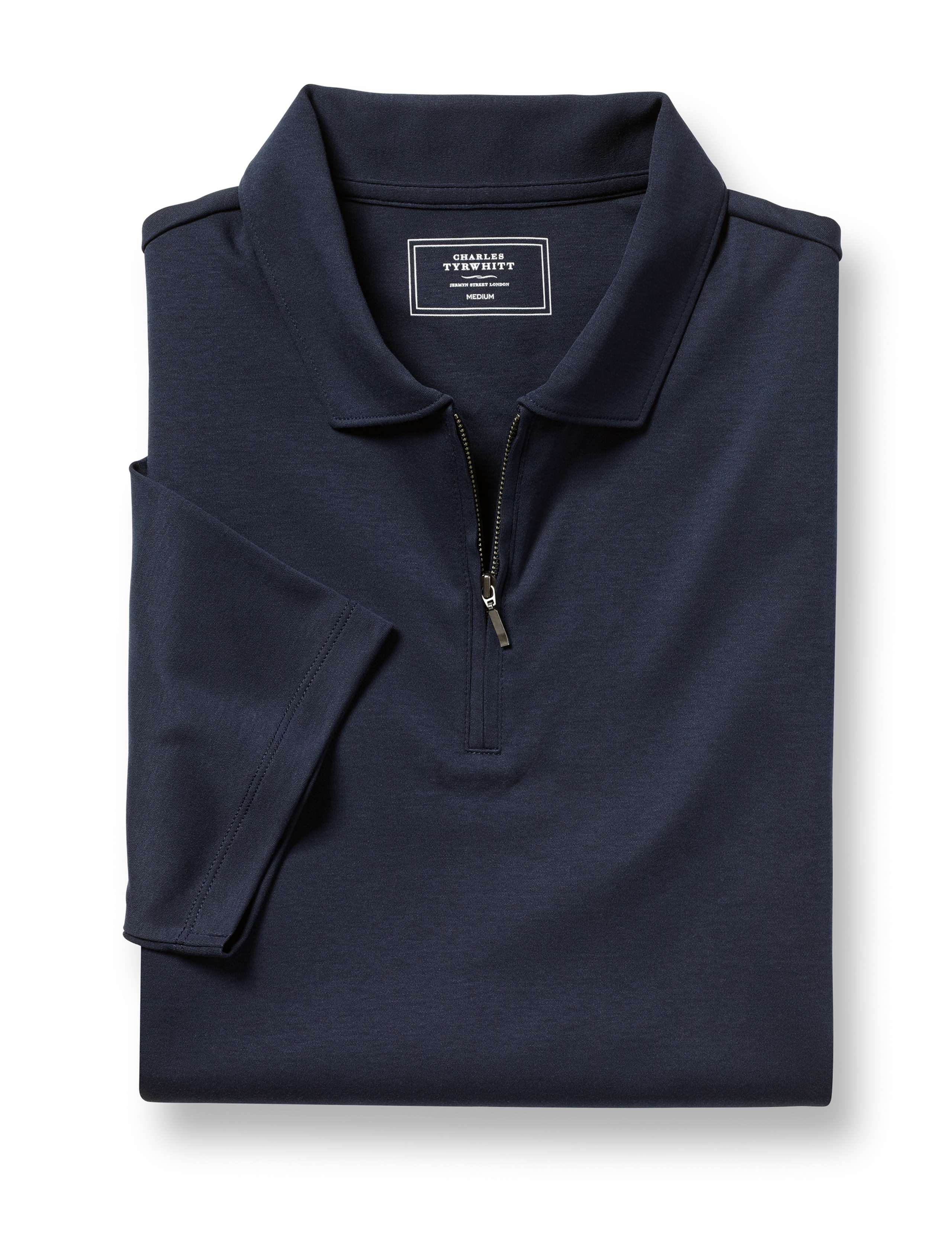 Pure Cotton Jersey Half Zip Polo Shirt 2 of 5
