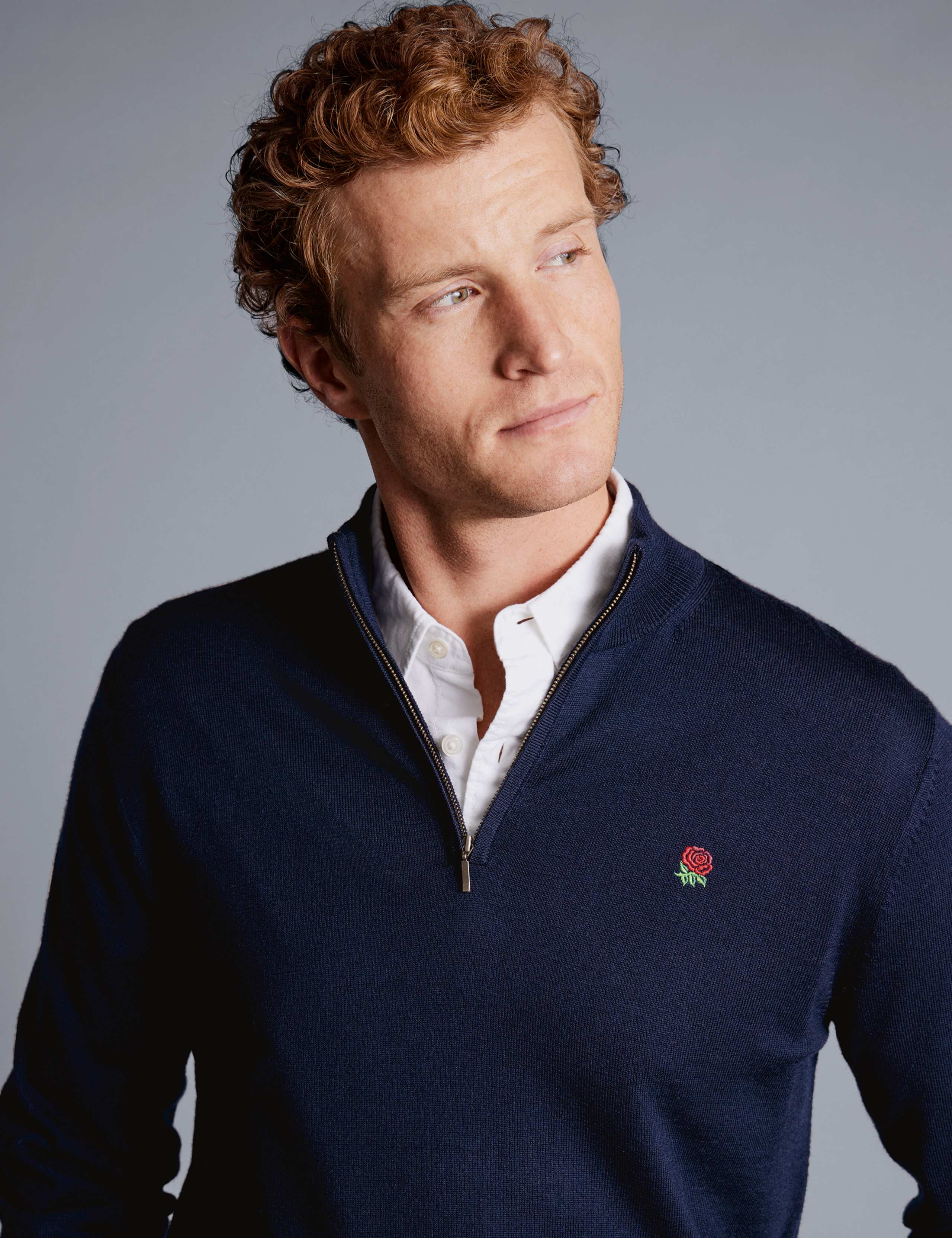 Pure Merino Wool Half Zip Jumper 3 of 5