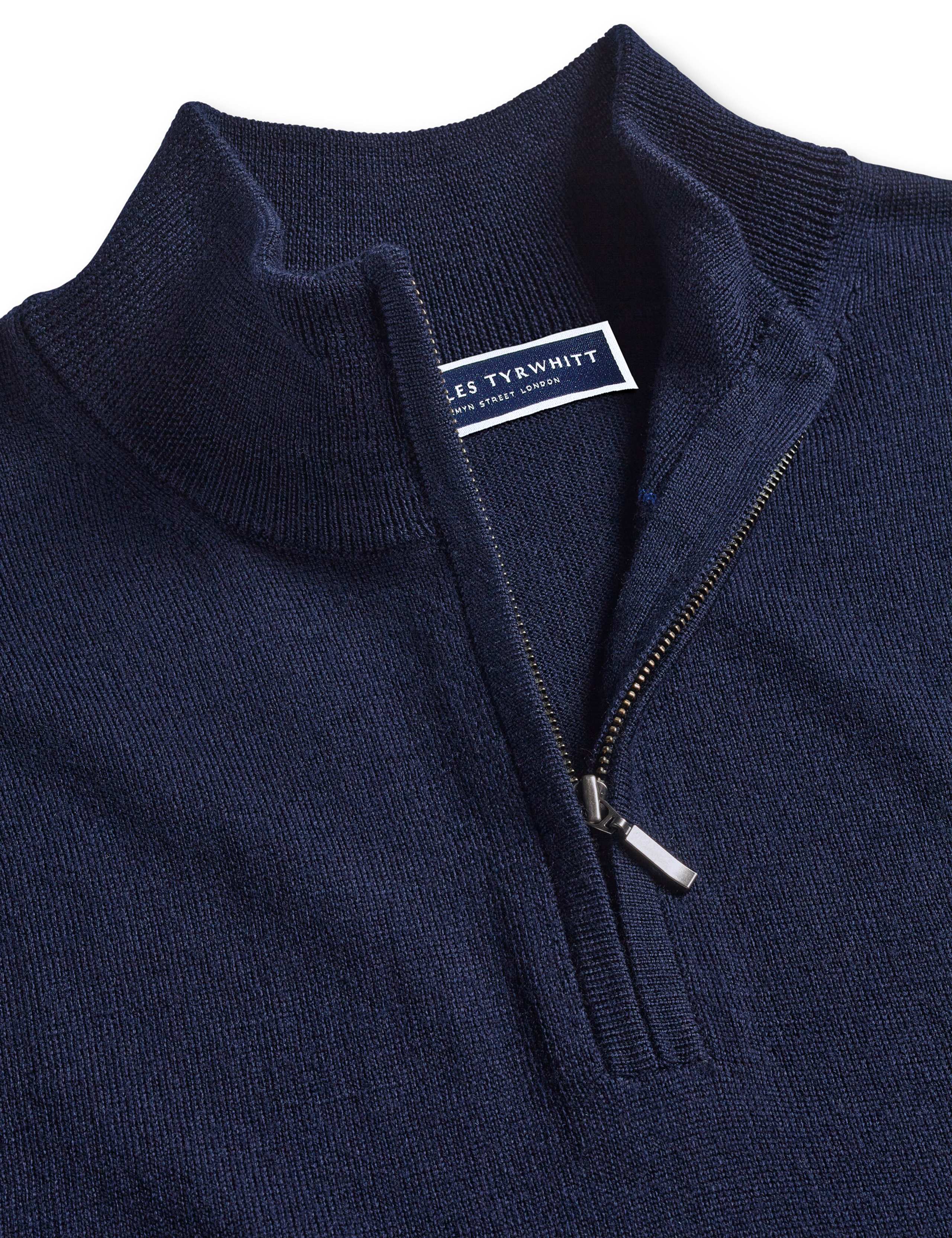 Pure Merino Wool Half Zip Jumper 4 of 5