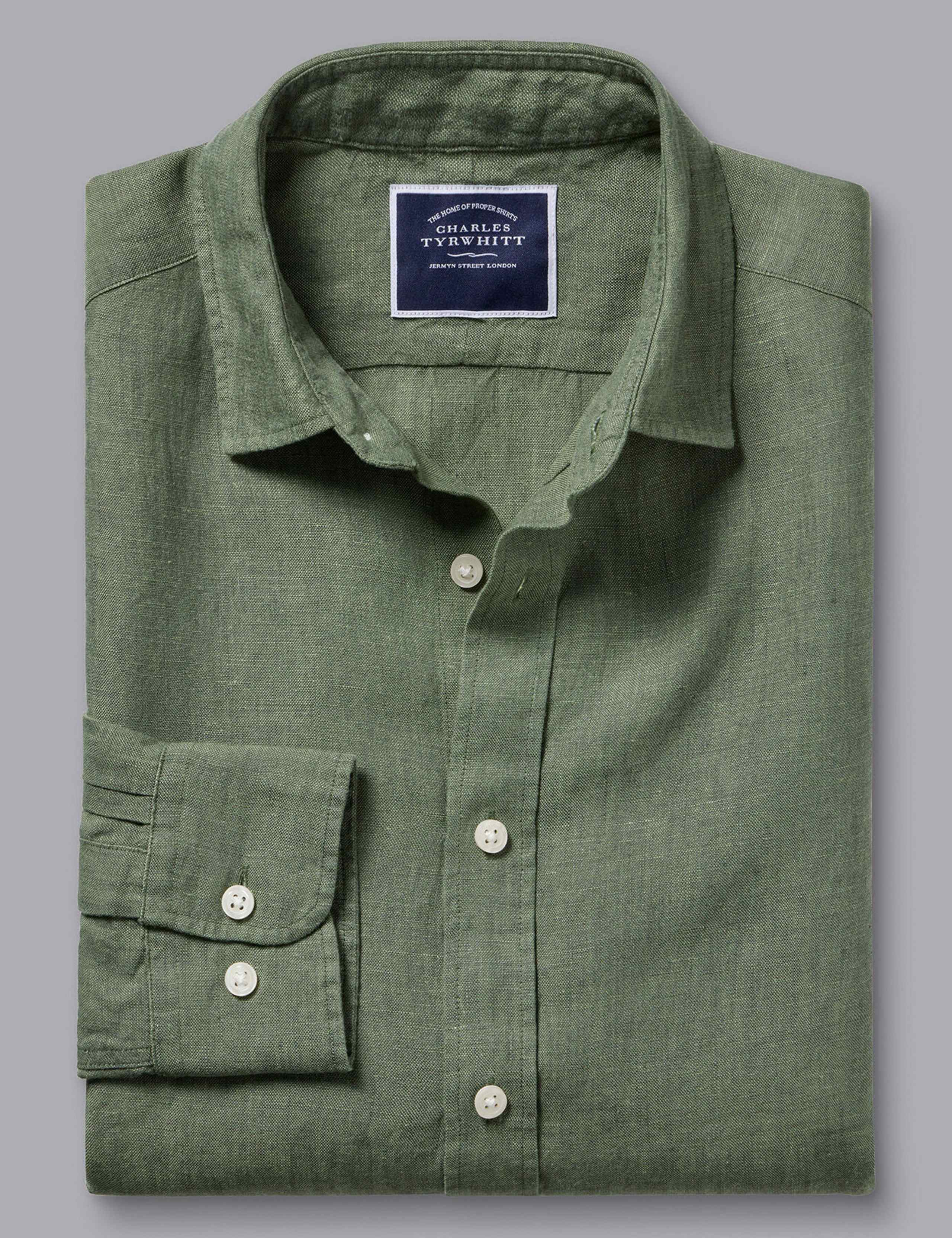 Slim Fit Pure Linen Shirt 2 of 6