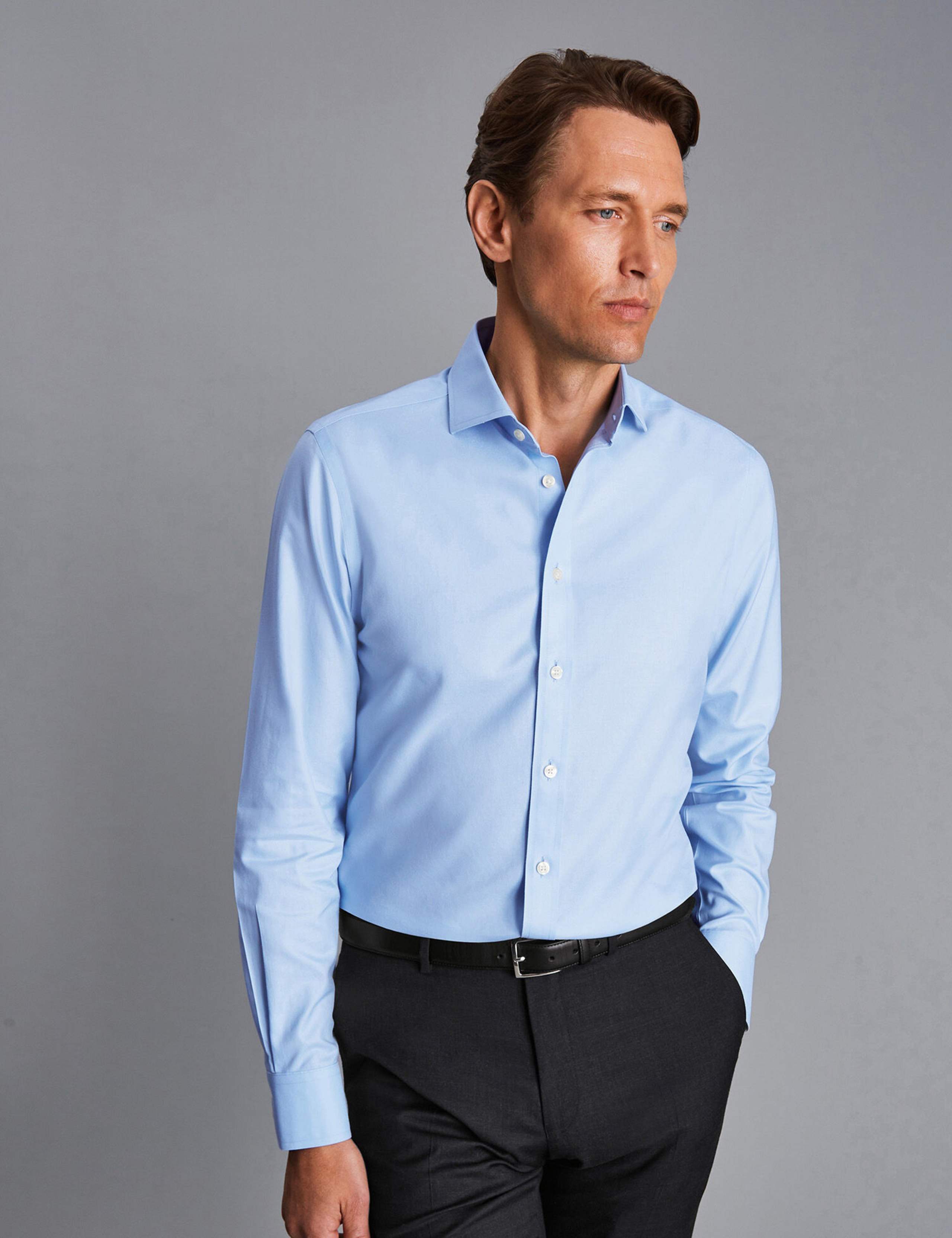Slim Fit Non Iron Pure Cotton Twill Shirt 1 of 6