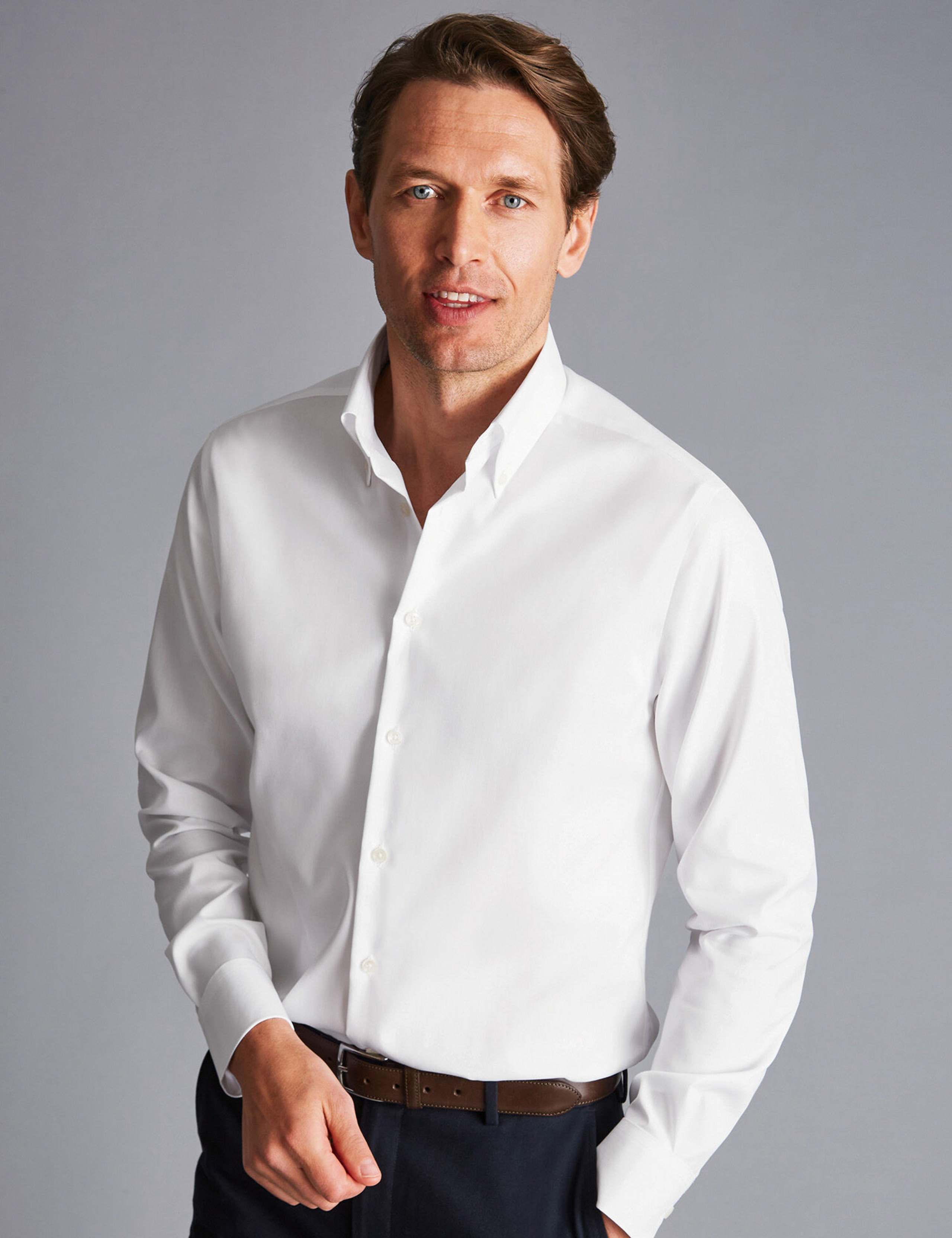 Slim Fit Non Iron Pure Cotton Oxford Shirt 1 of 6