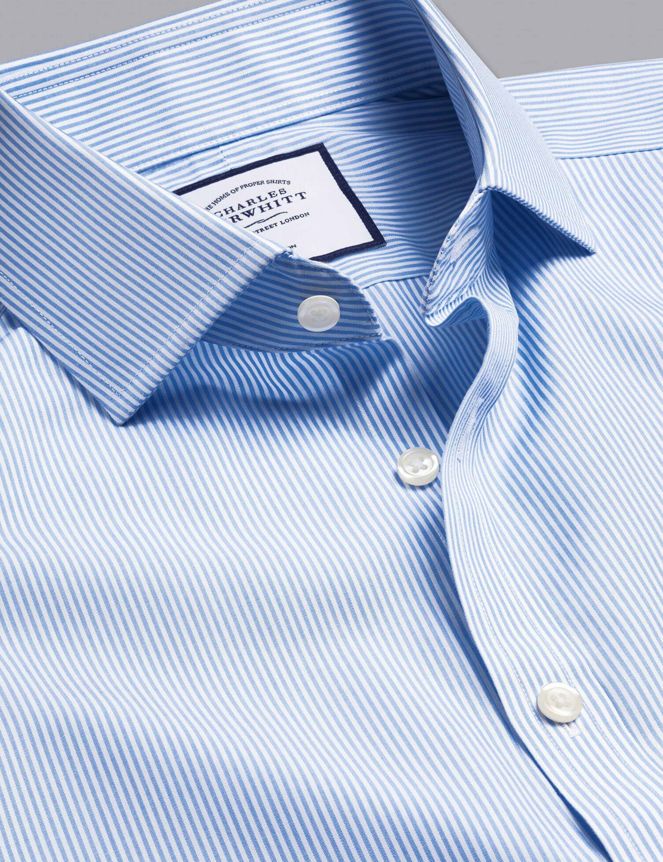 Slim Fit Non Iron Pure Cotton Striped Shirt 5 of 6