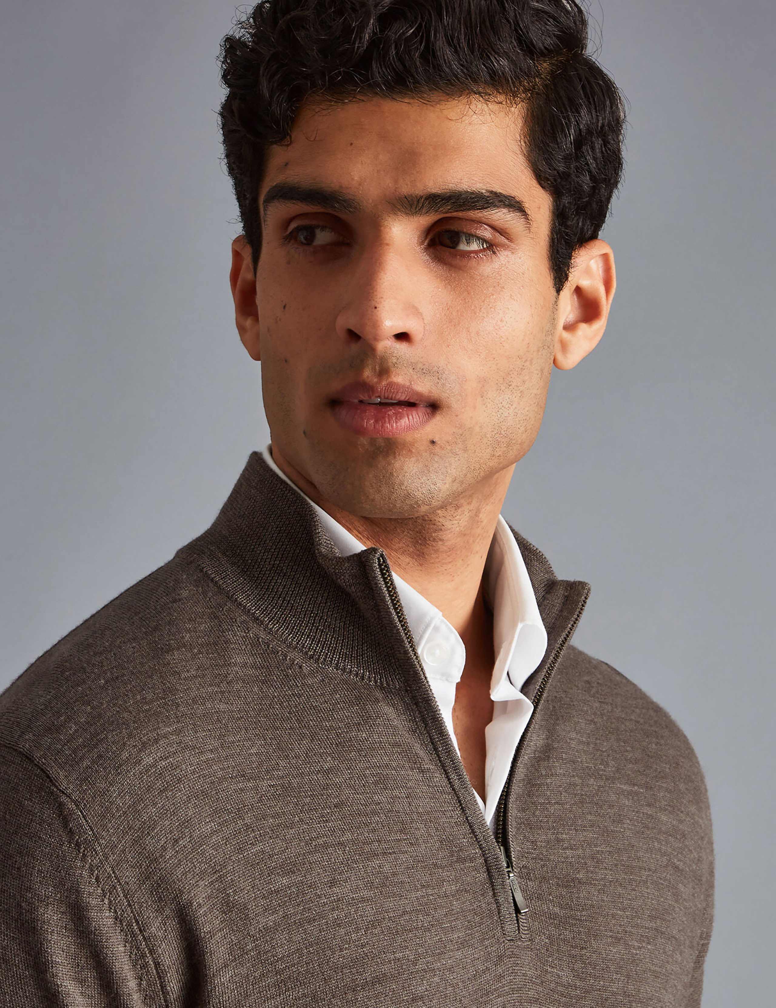 Pure Merino Wool Half Zip Jumper 3 of 6