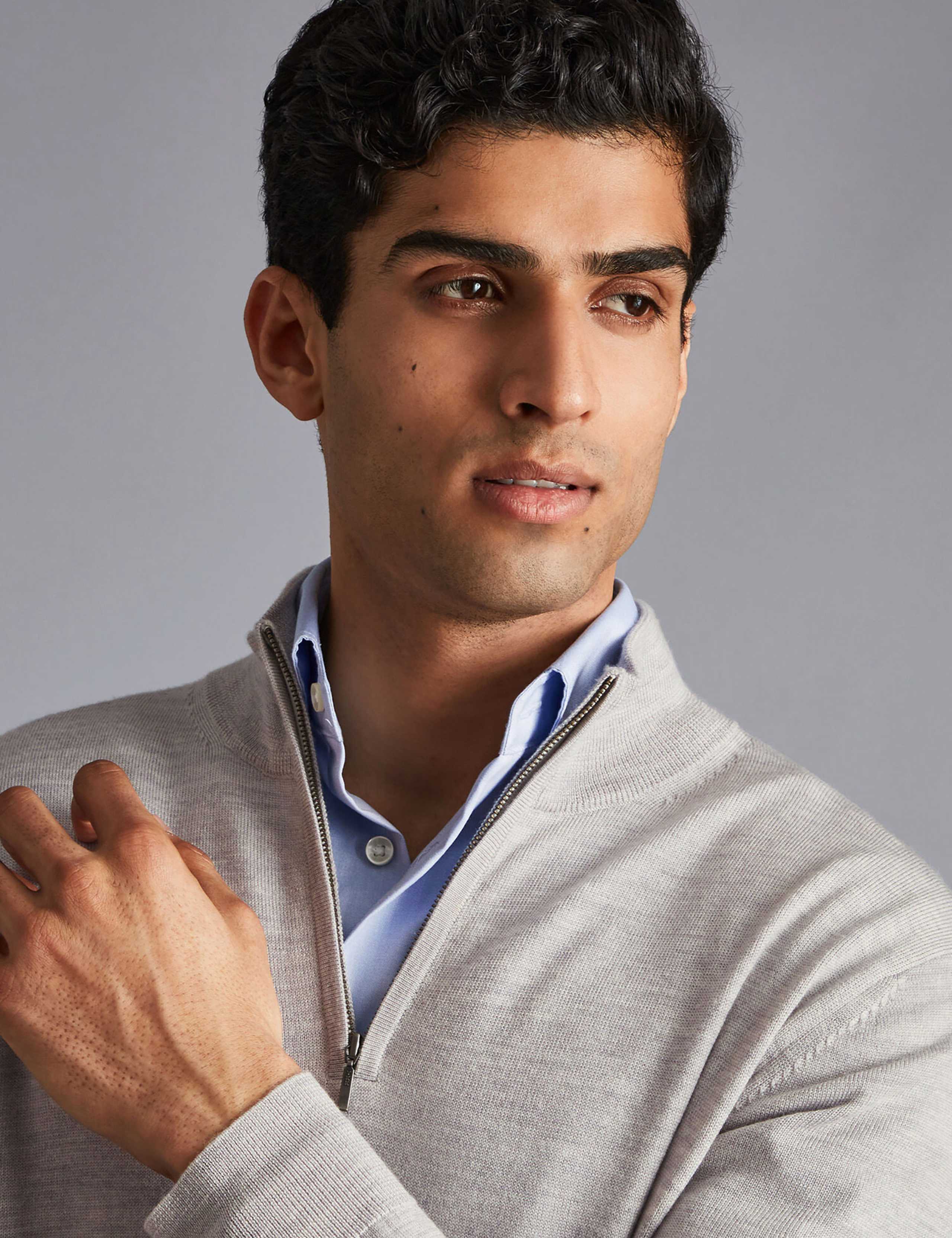 Pure Merino Wool Half Zip Jumper 3 of 6