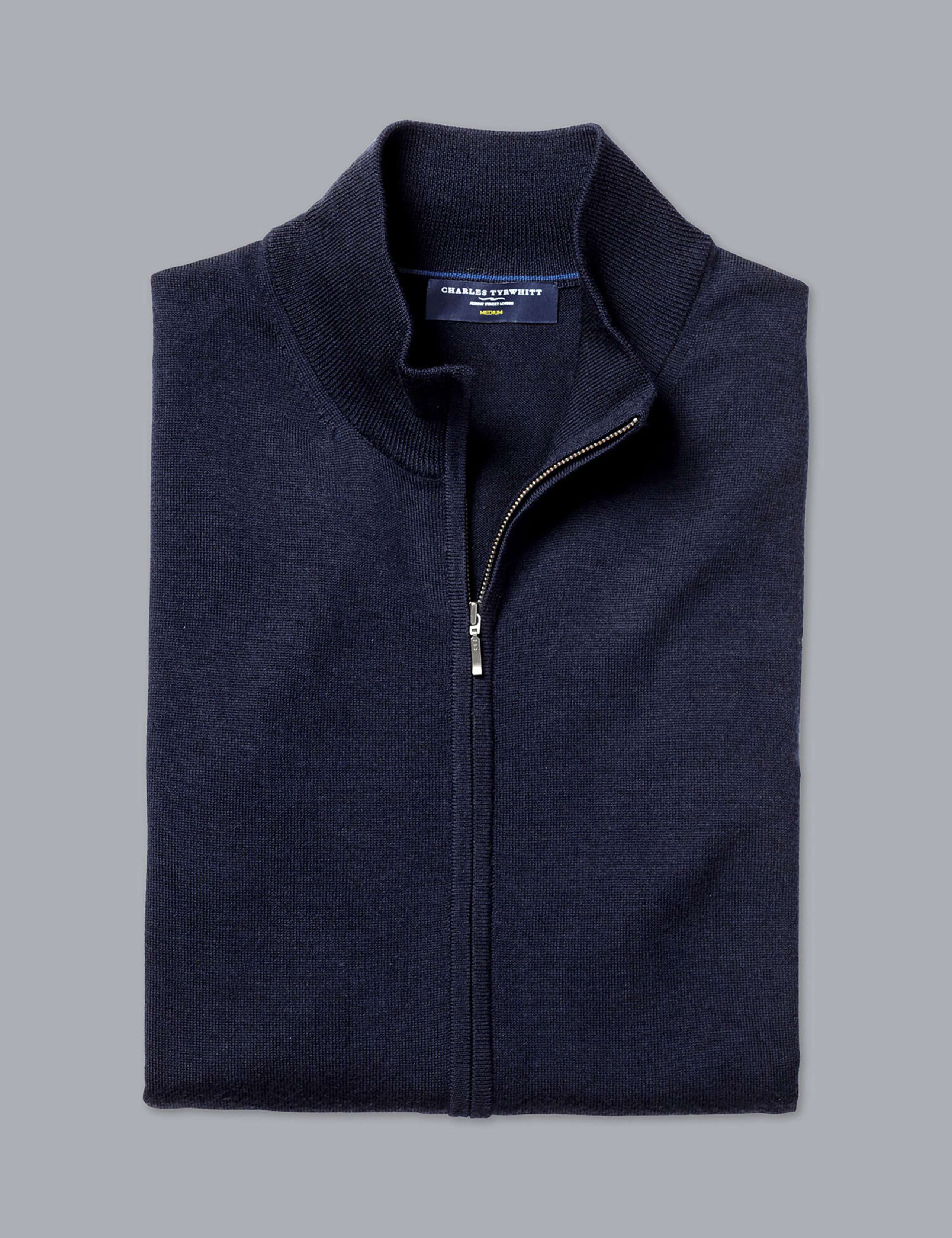 Pure Extra Fine Merino Wool Zip Up Gilet 2 of 6