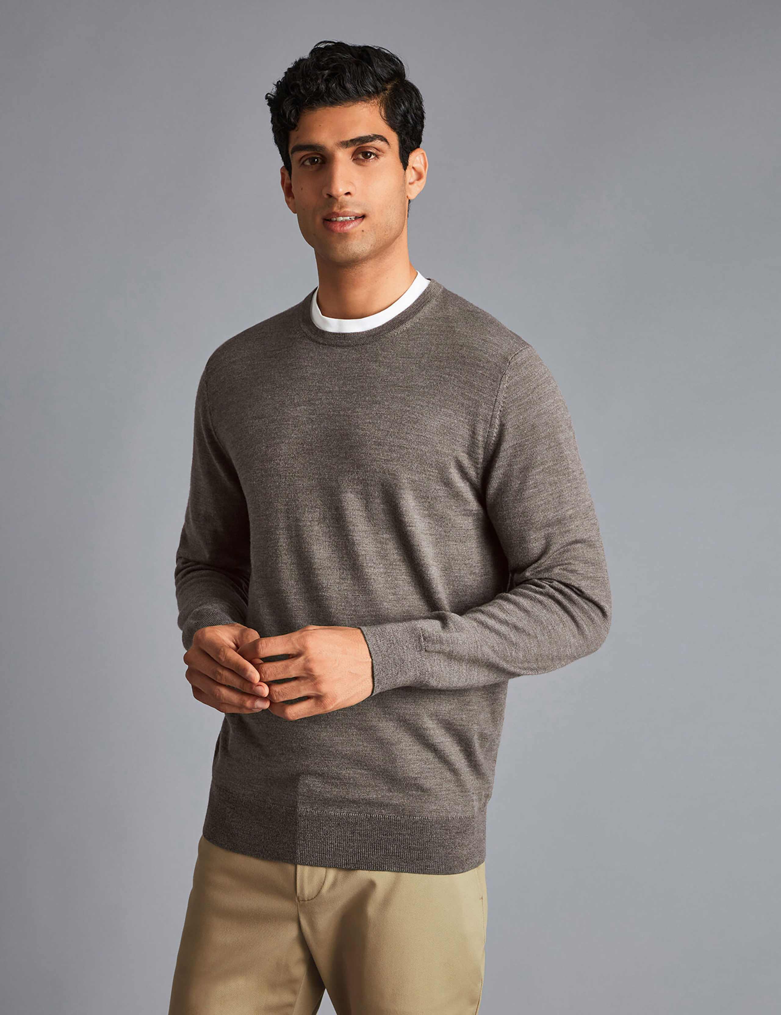 Pure Merino Wool Crew Neck Jumper 1 of 5