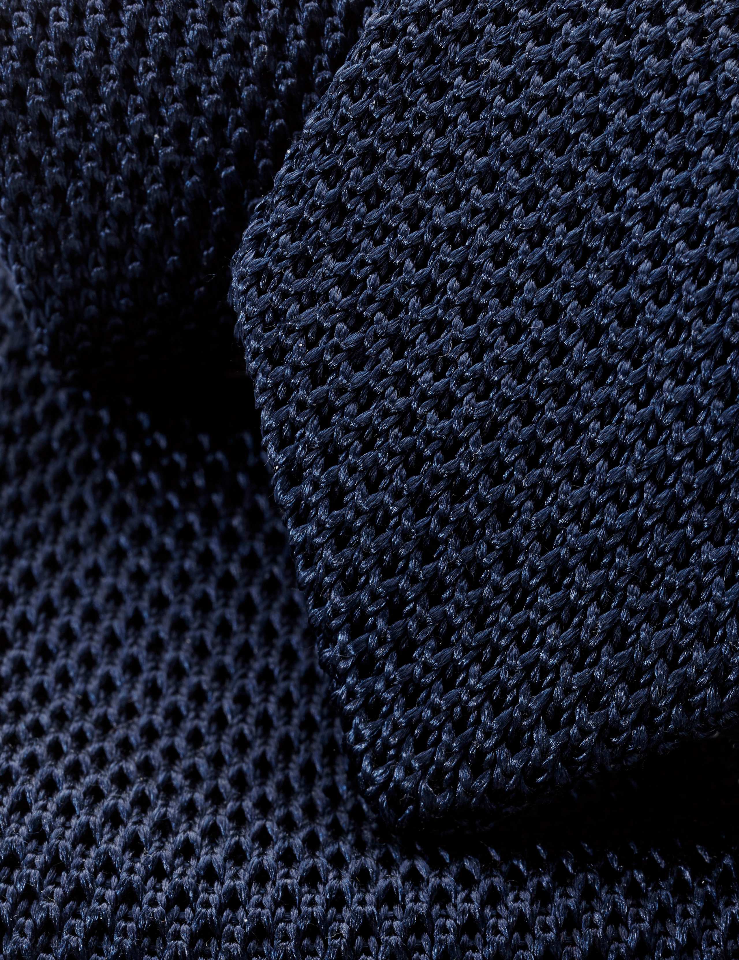 Slim Textured Pure Silk Knitted Tie 3 of 3