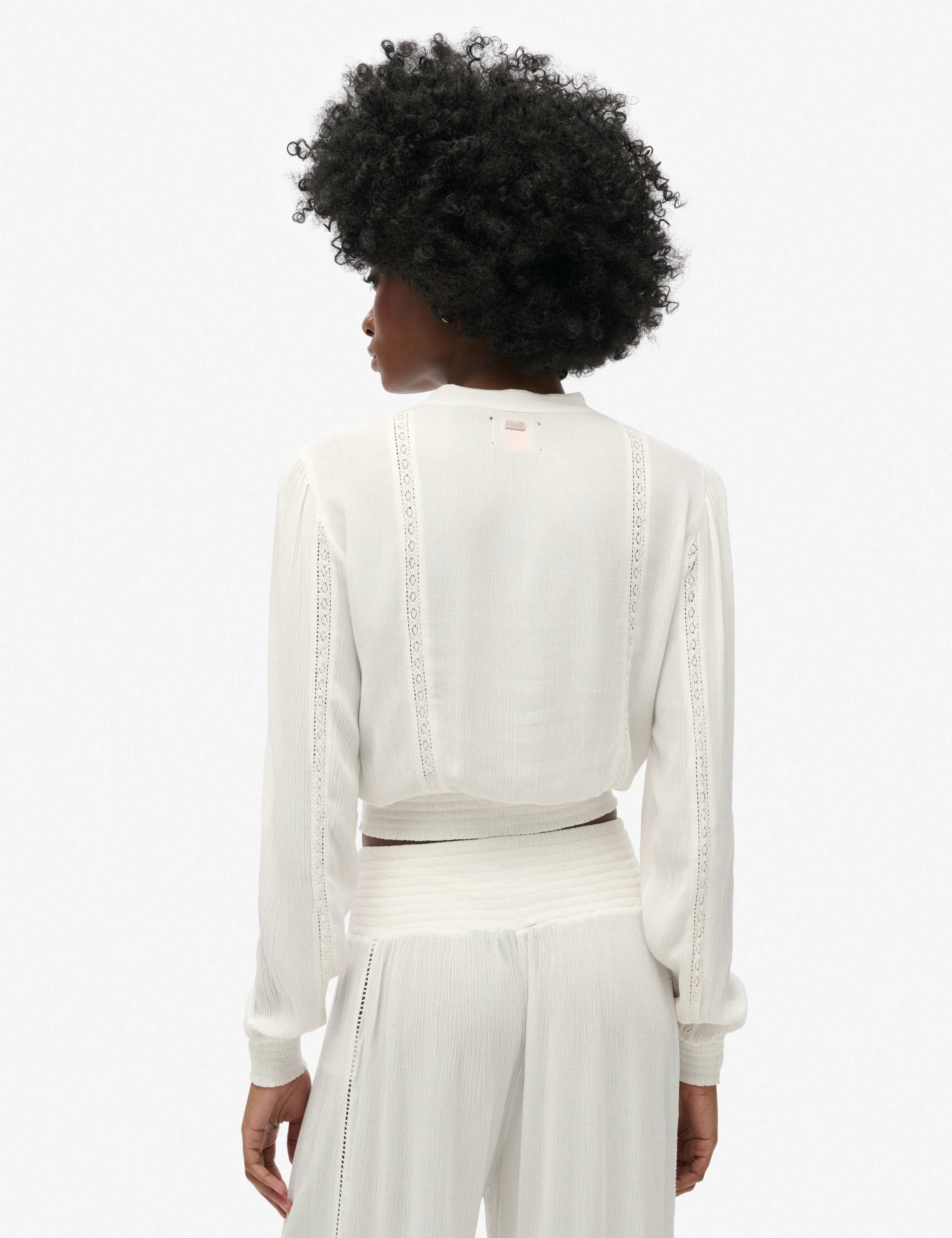 Lace Trim V-Neck Button Through Blouse 3 of 7