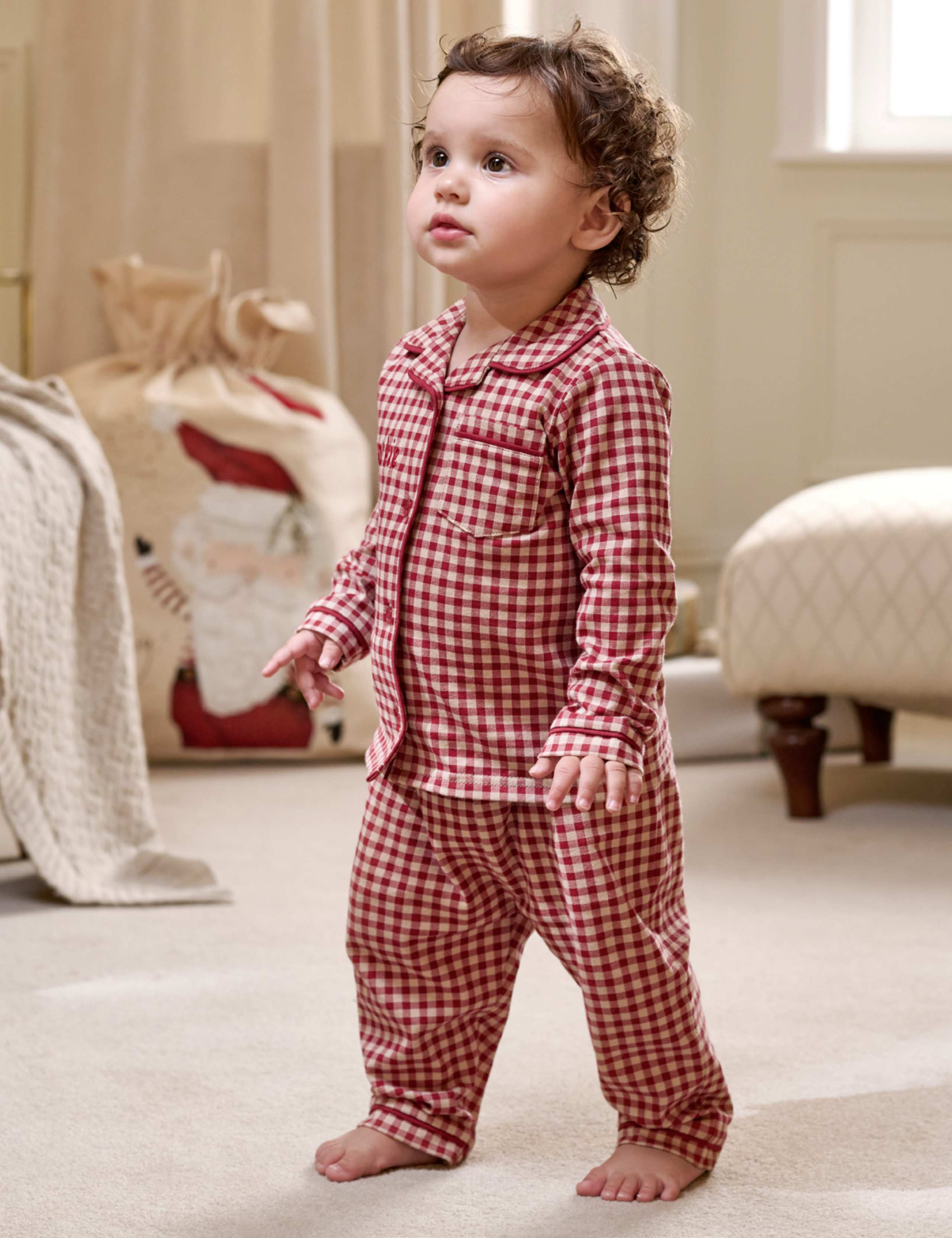 Jersey Check Christmas Pyjamas (6 Mths-3 Yrs) 1 of 6