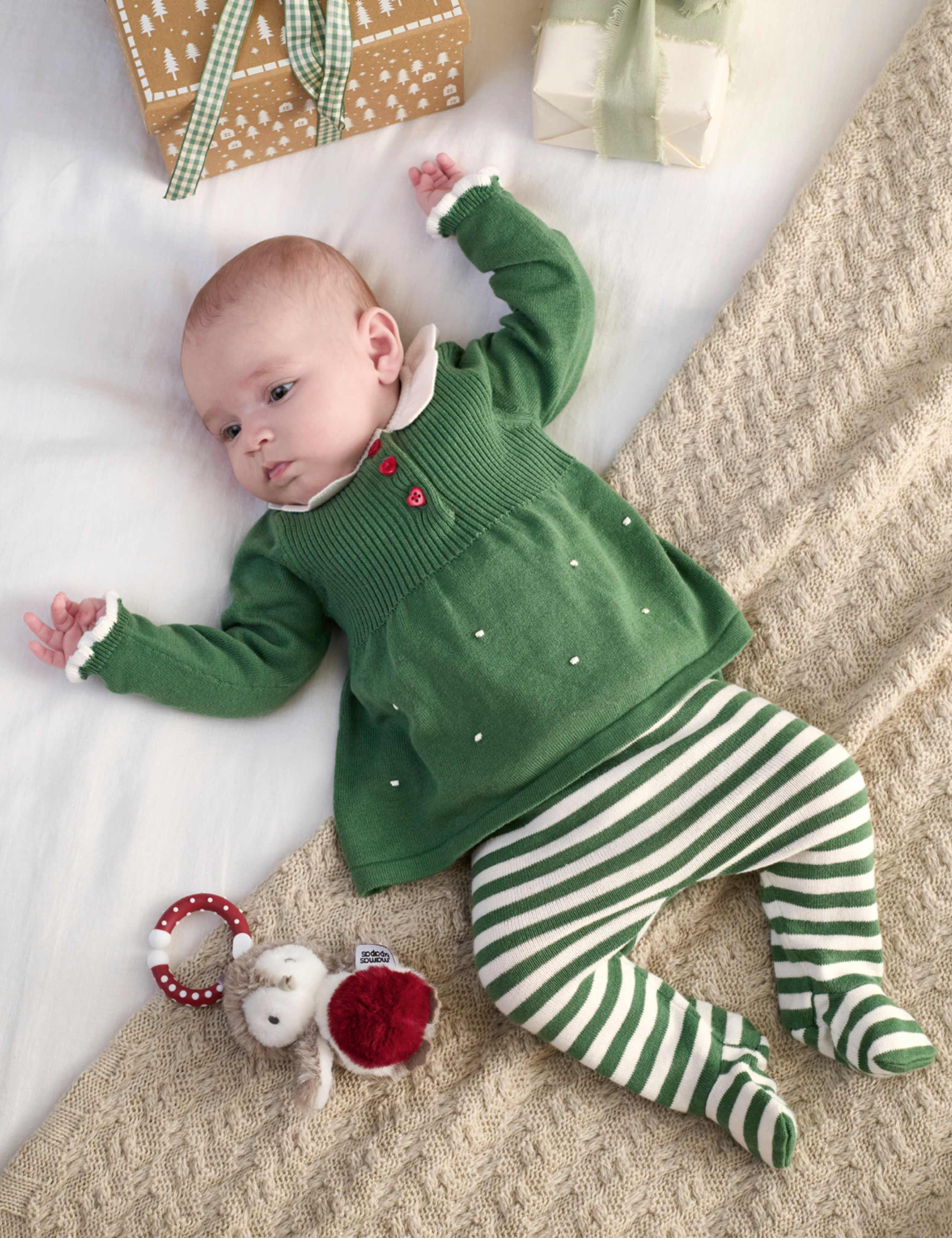 Elf Christmas Knit Top & Leggings (0-1 Yrs) 1 of 6