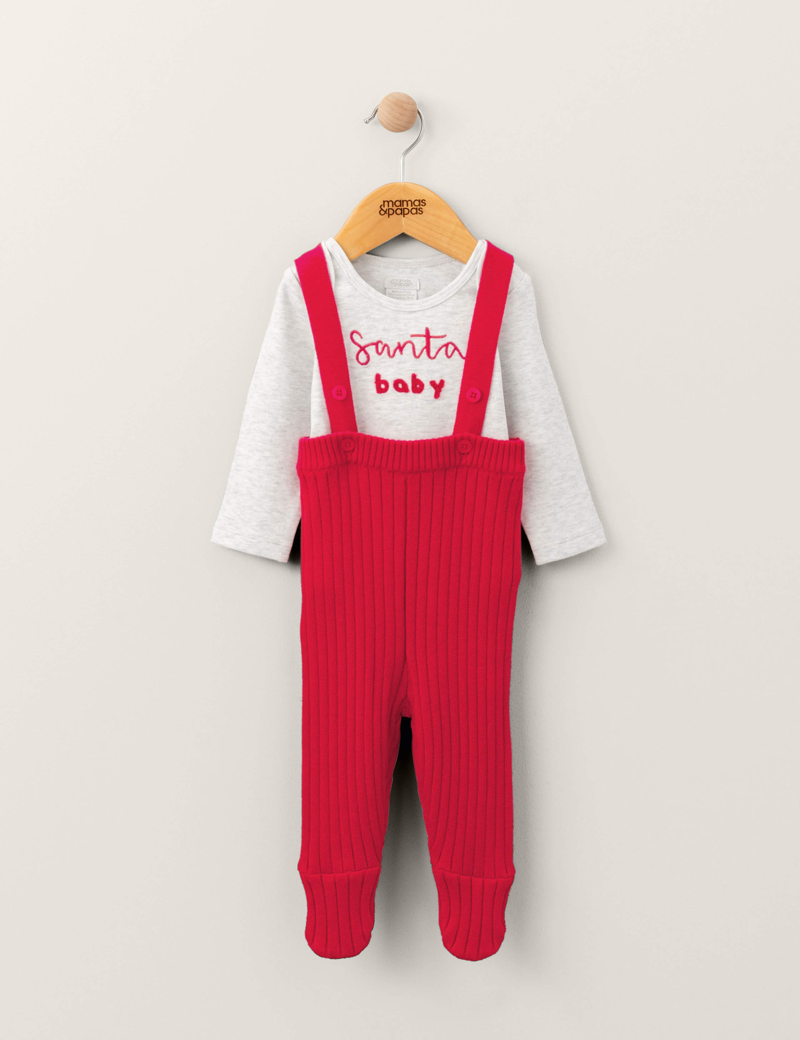 Santa Baby Christmas Bodysuit & Dungaree Set (0-1 Yrs) 6 of 6
