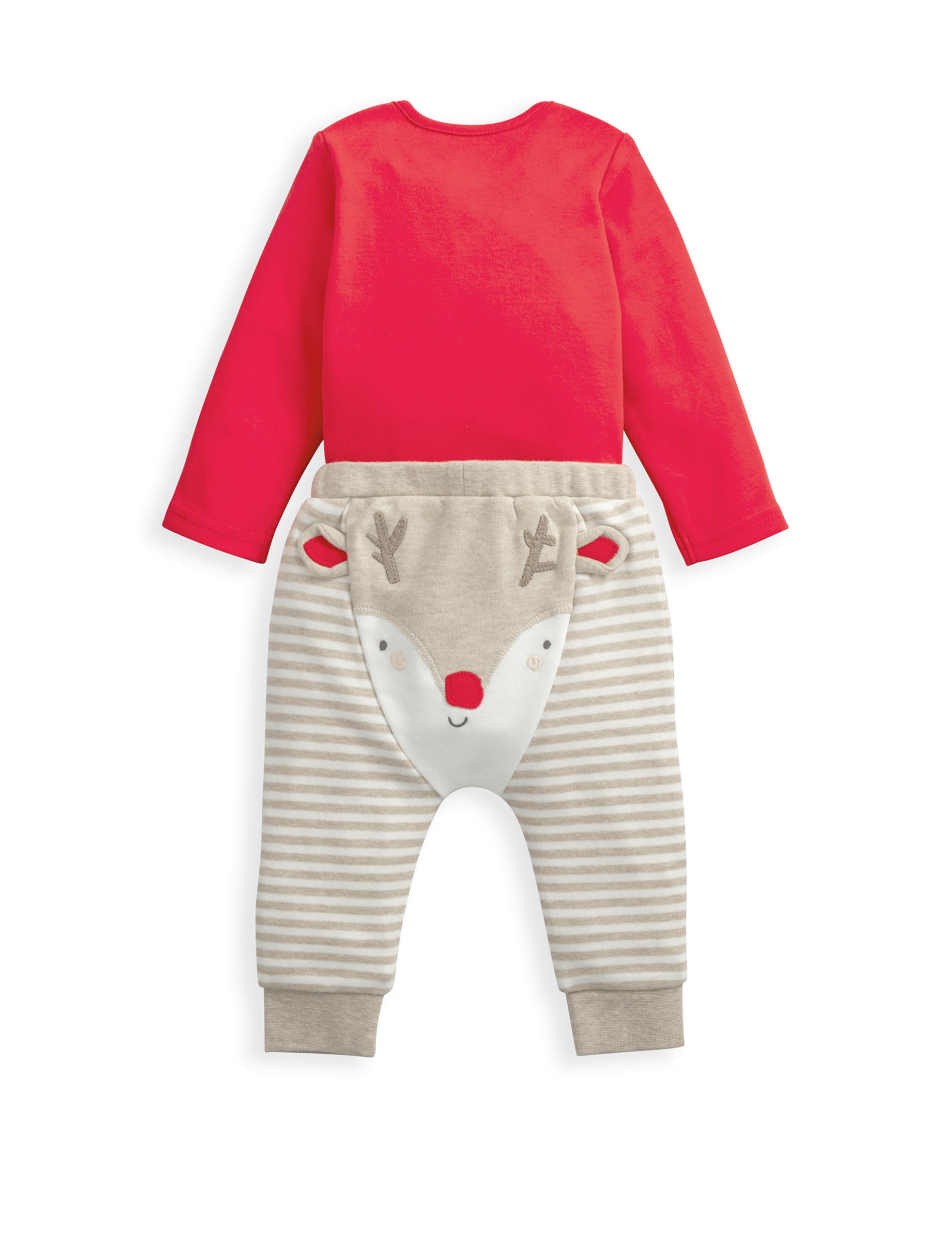 Reindeer Christmas Bodysuit & Legging Set (0-1 Yrs) 2 of 5
