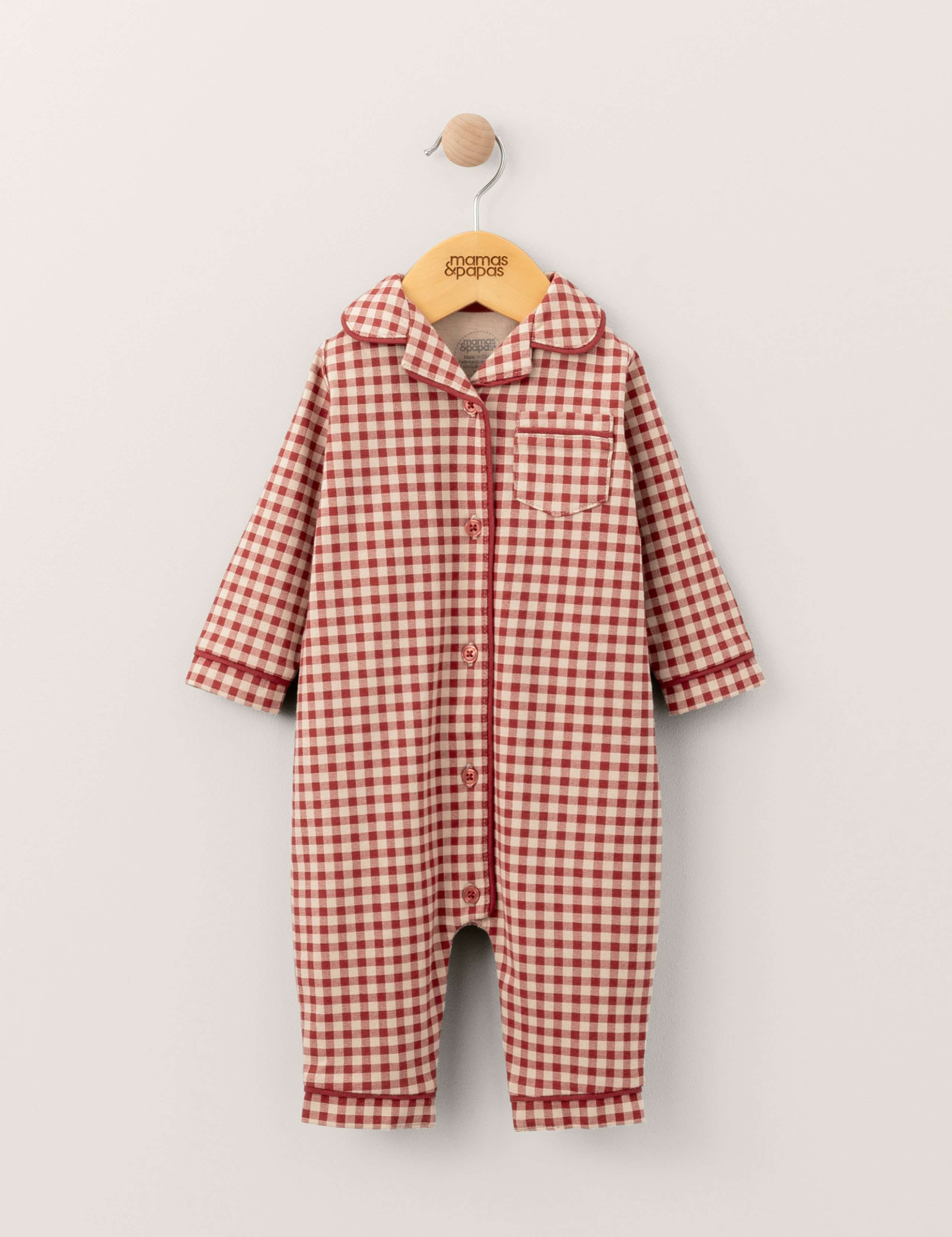 Jersey Check Christmas Pyjamas Romper (0-9 Mths) 4 of 4