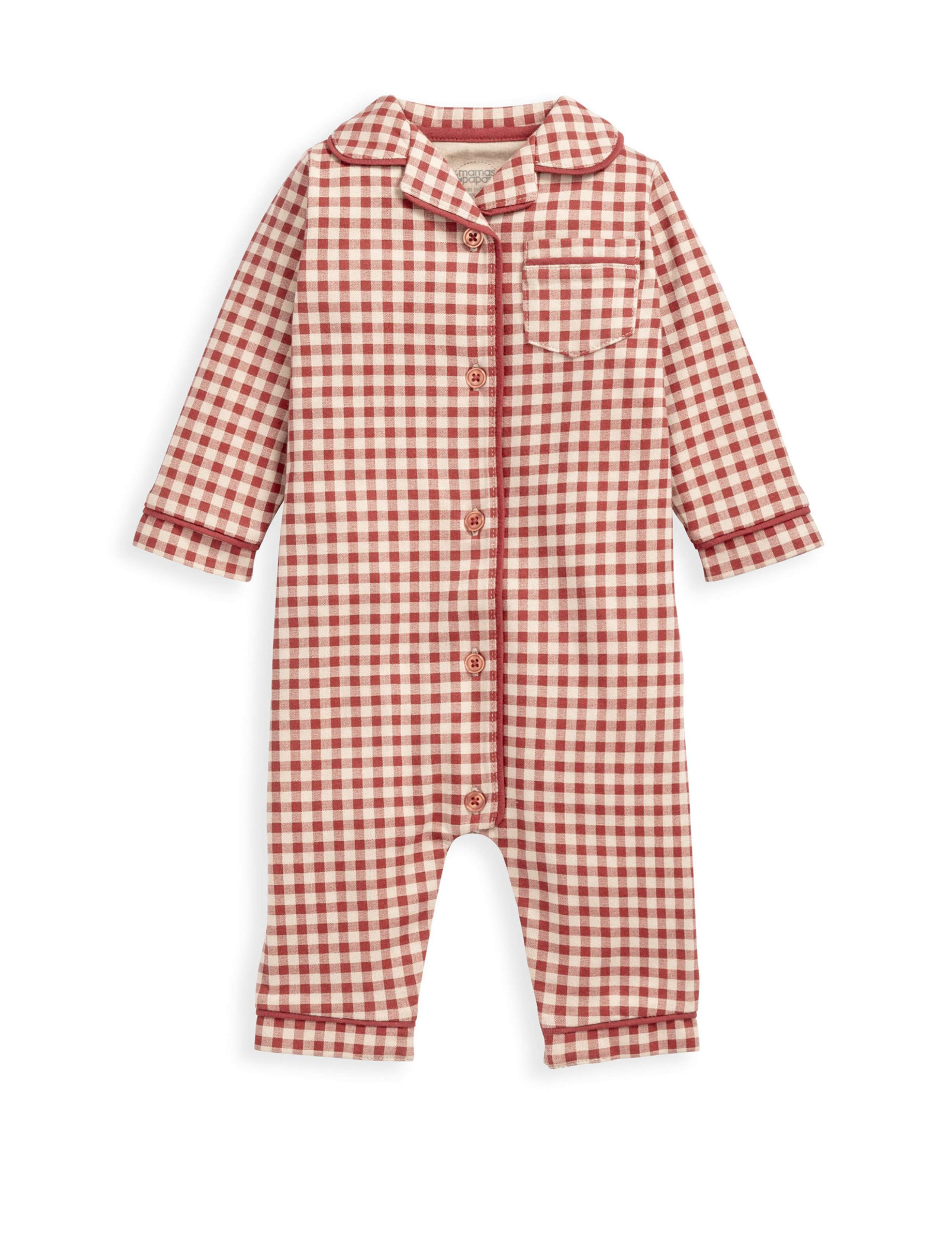Jersey Check Christmas Pyjamas Romper (0-9 Mths) 2 of 4