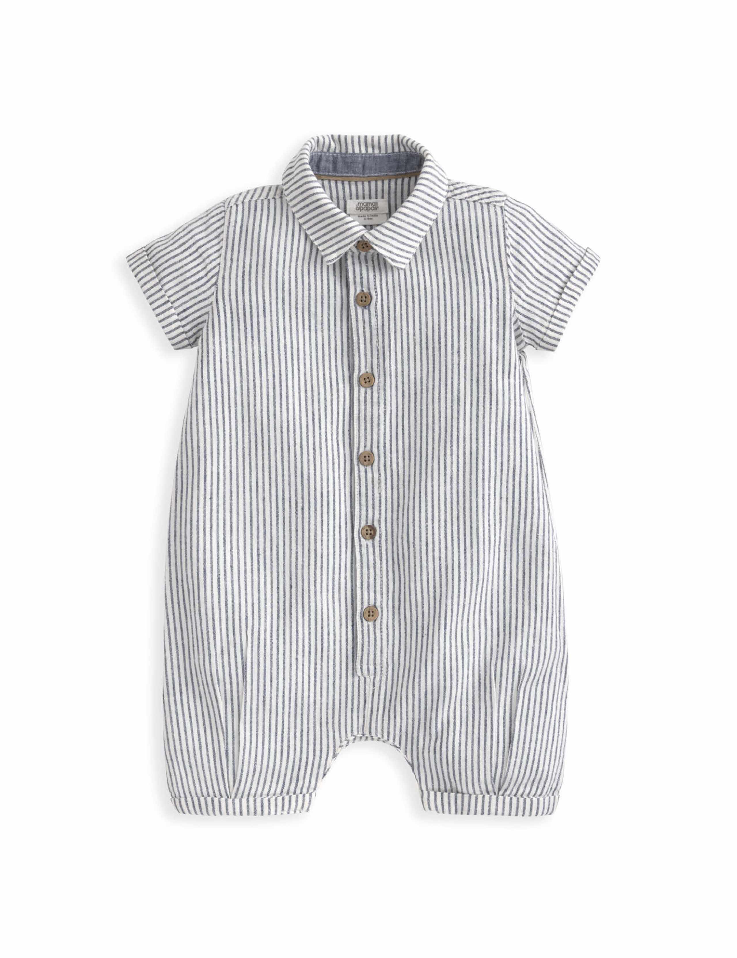 Cotton Blend Striped Romper (0-18 Mths) 2 of 3