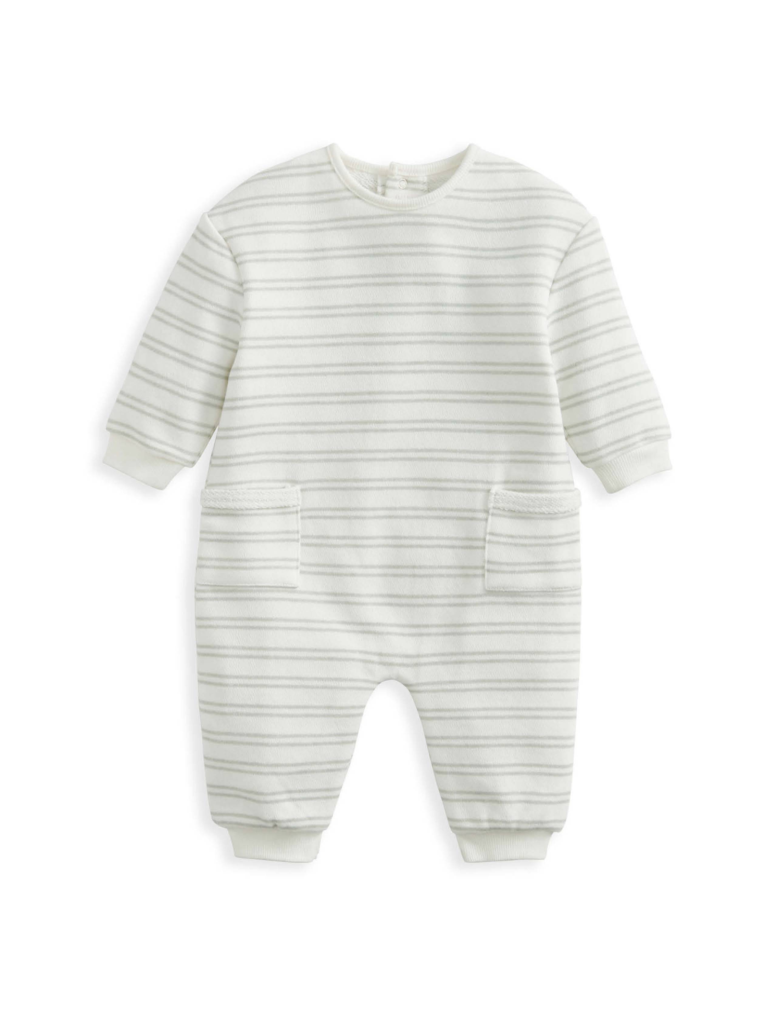 Cotton Rich Striped Romper (0-12 Mths) 2 of 2