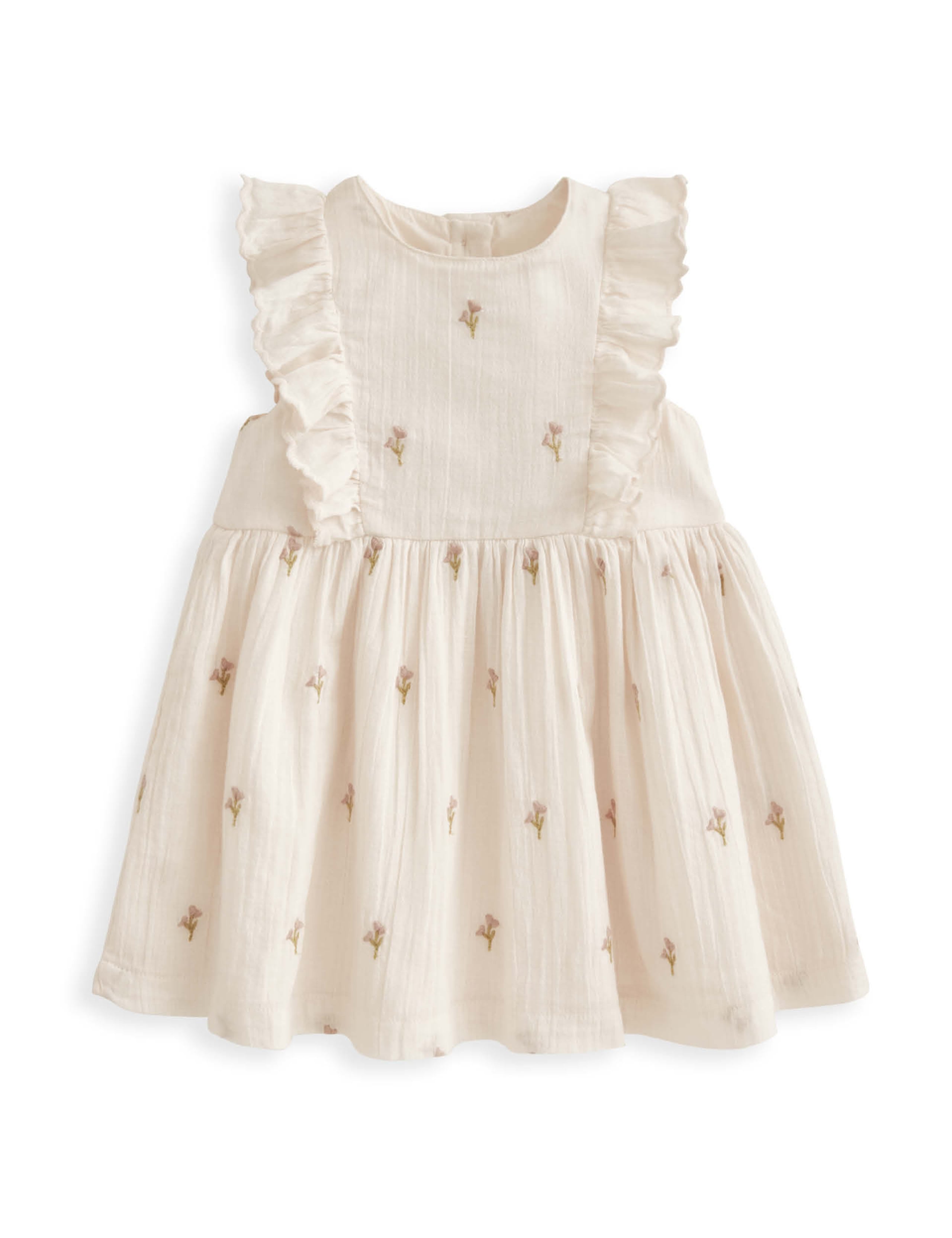 Pure Cotton Floral Dress (0-24 Mths) 2 of 3